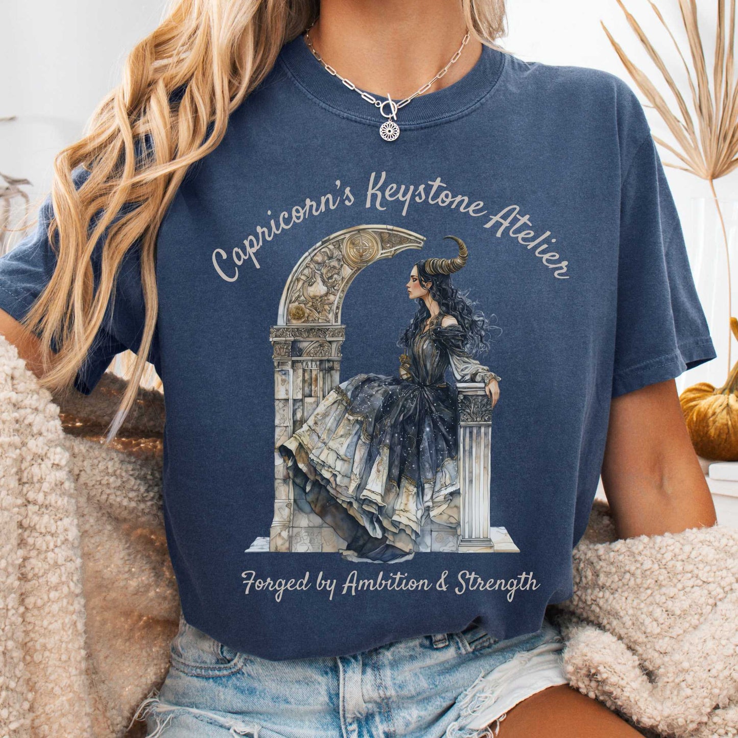 T-Shirt Denim / S Capricorn's Keystone Ateliers Zodiac Shirt The Mystic Eden