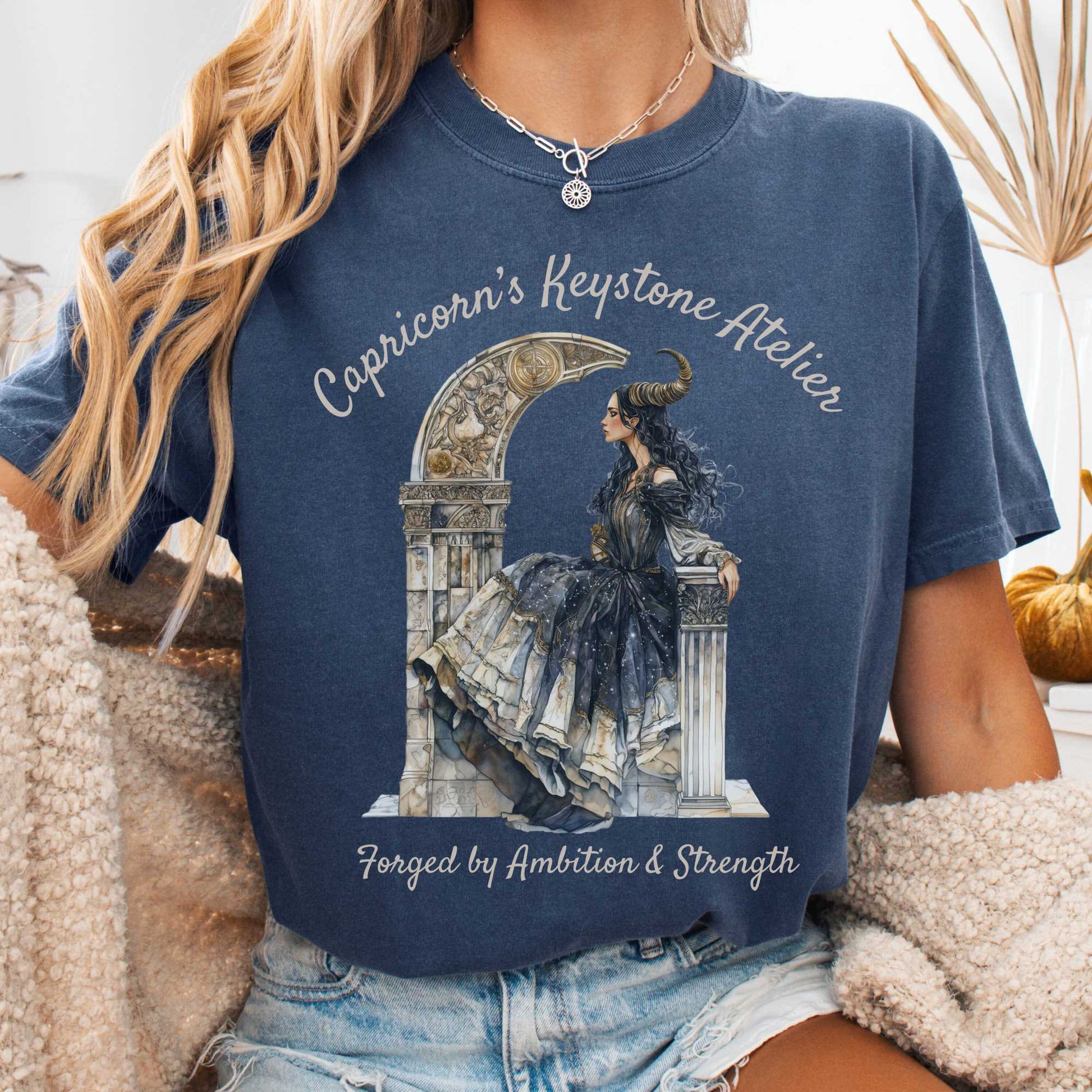 T-Shirt Denim / S Capricorn's Keystone Ateliers Zodiac Shirt The Mystic Eden