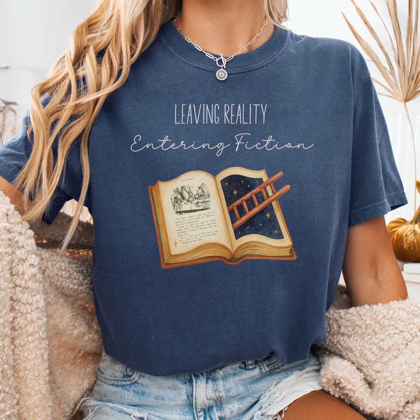 T-Shirt Denim / S Entering Fiction T-Shirt β Literary Escape Tee The Mystic Eden