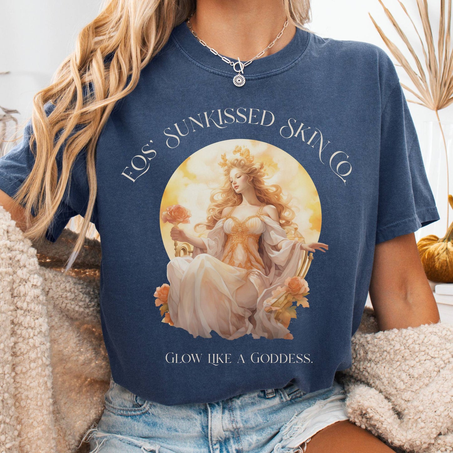 T-Shirt Denim / S Eos' Sunkissed Skin Co. T-Shirt – Glow Like a Goddess The Mystic Eden