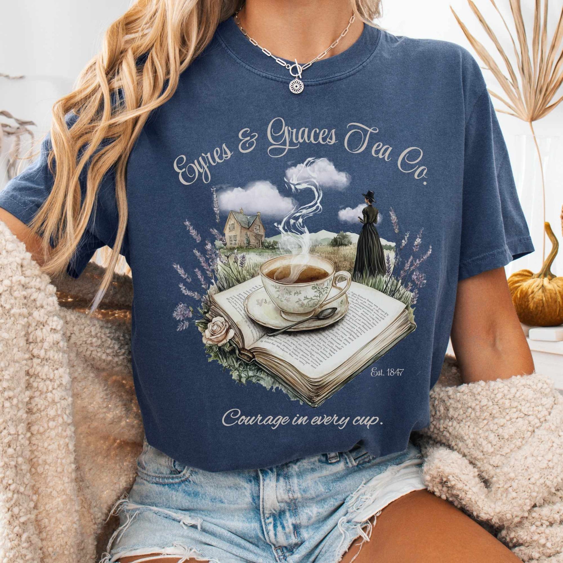 T-Shirt Denim / S Eyres & Graces Tea Co Jane Eyre Shirt The Mystic Eden