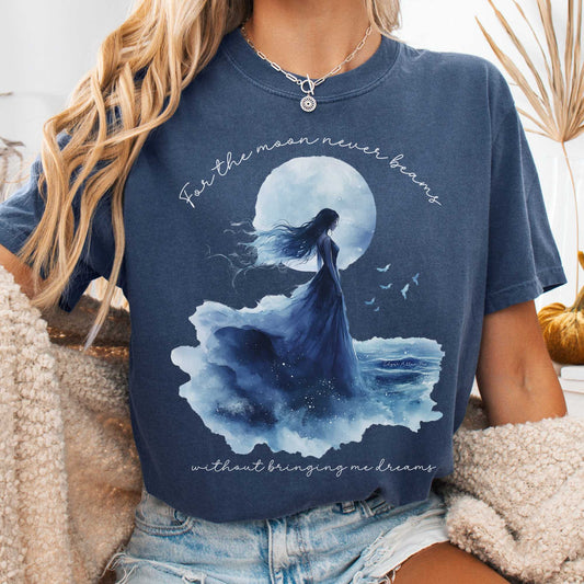 T-Shirt Denim / S For the moon beams Without Bringing Me Dreams Annabel Lee Edgar Allan Poe Shirt The Mystic Eden