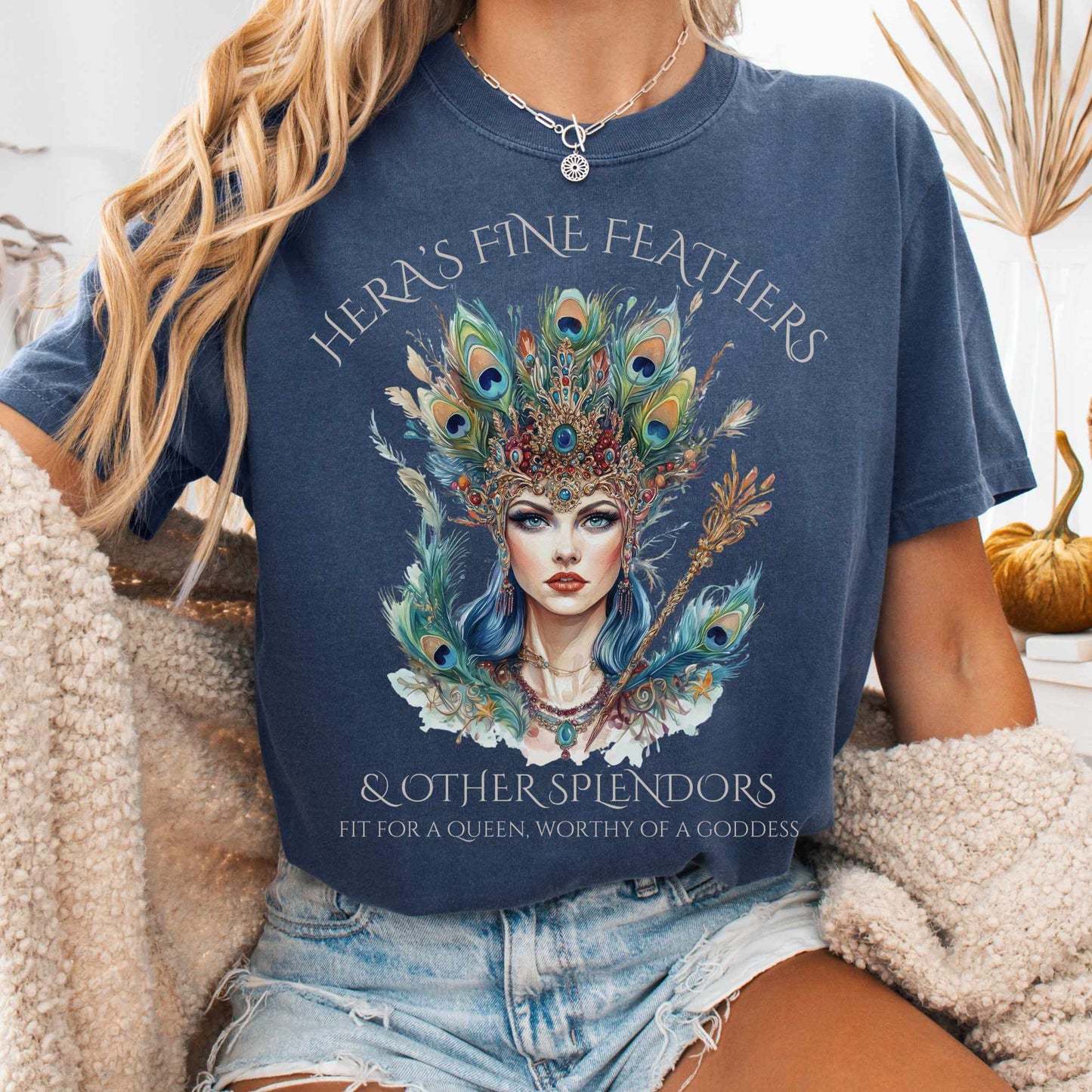 T-Shirt Denim / S Hera's Fine Feathers & Other Splendors Tee The Mystic Eden