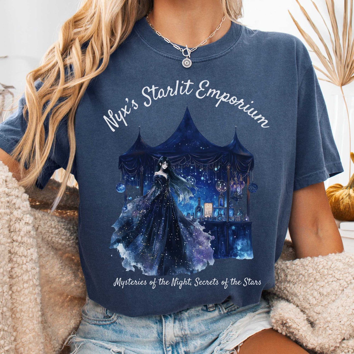 T-Shirt Denim / S Nyx's Starlit Emporium Greek Goddess Shirt The Mystic Eden