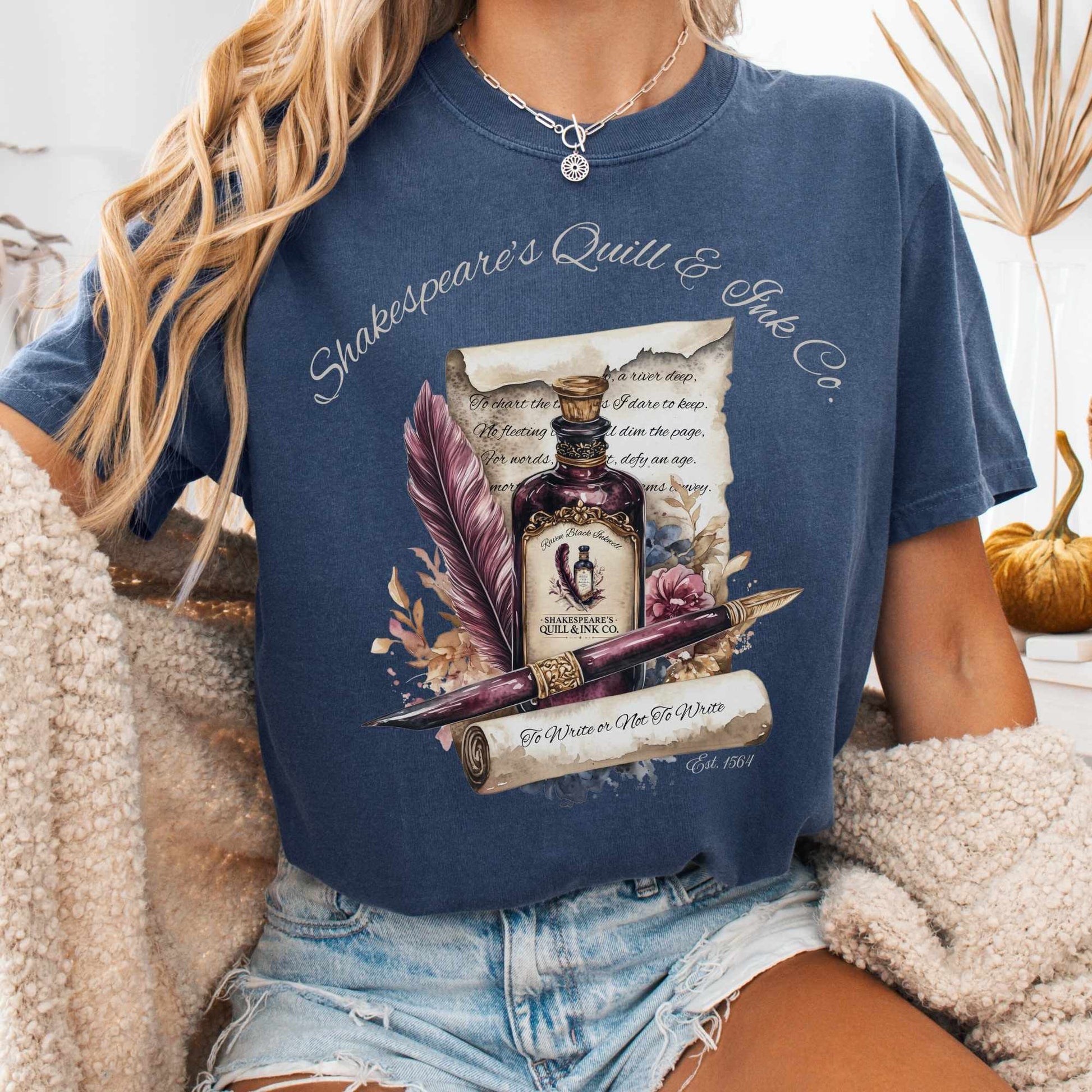 T-Shirt Denim / S Shakespeare's Quill & Ink Co. Tee The Mystic Eden