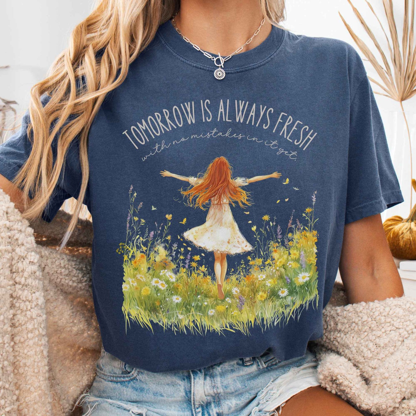 T-Shirt Denim / S Tomorrow is Always Fresh With No Mistakes Anne of Green Gables Shirt The Mystic Eden