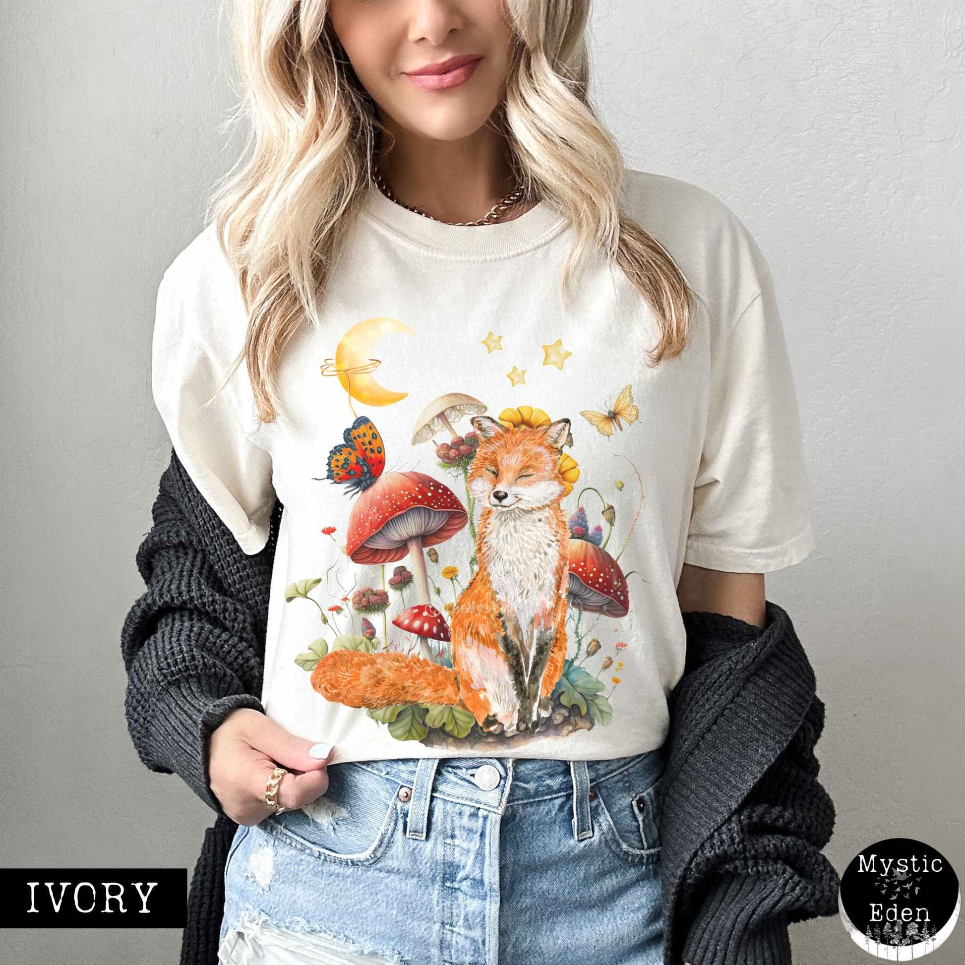 T-Shirt Enchanting Forest Fox T-Shirt The Mystic Eden