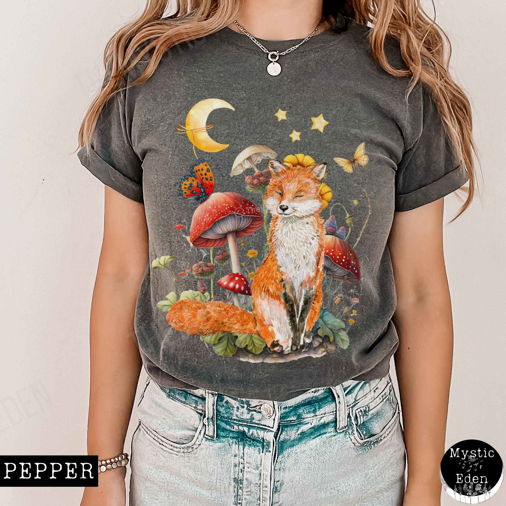 T-Shirt Enchanting Forest Fox T-Shirt The Mystic Eden