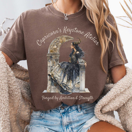 T-Shirt Espresso / S Capricorn's Keystone Ateliers Zodiac Shirt The Mystic Eden