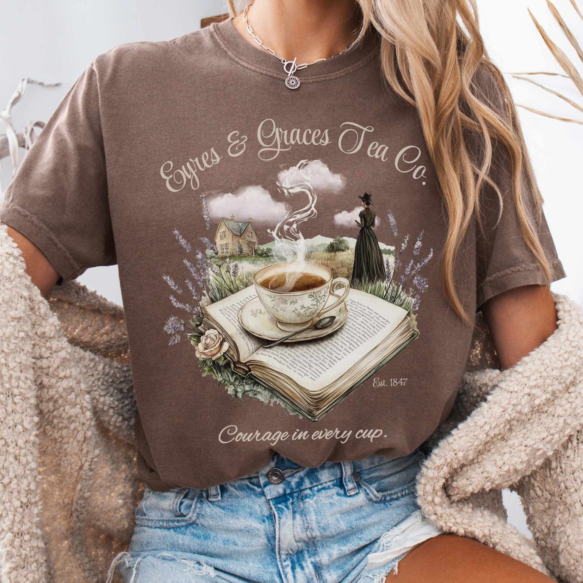 T-Shirt Espresso / S Eyres & Graces Tea Co Jane Eyre Shirt The Mystic Eden