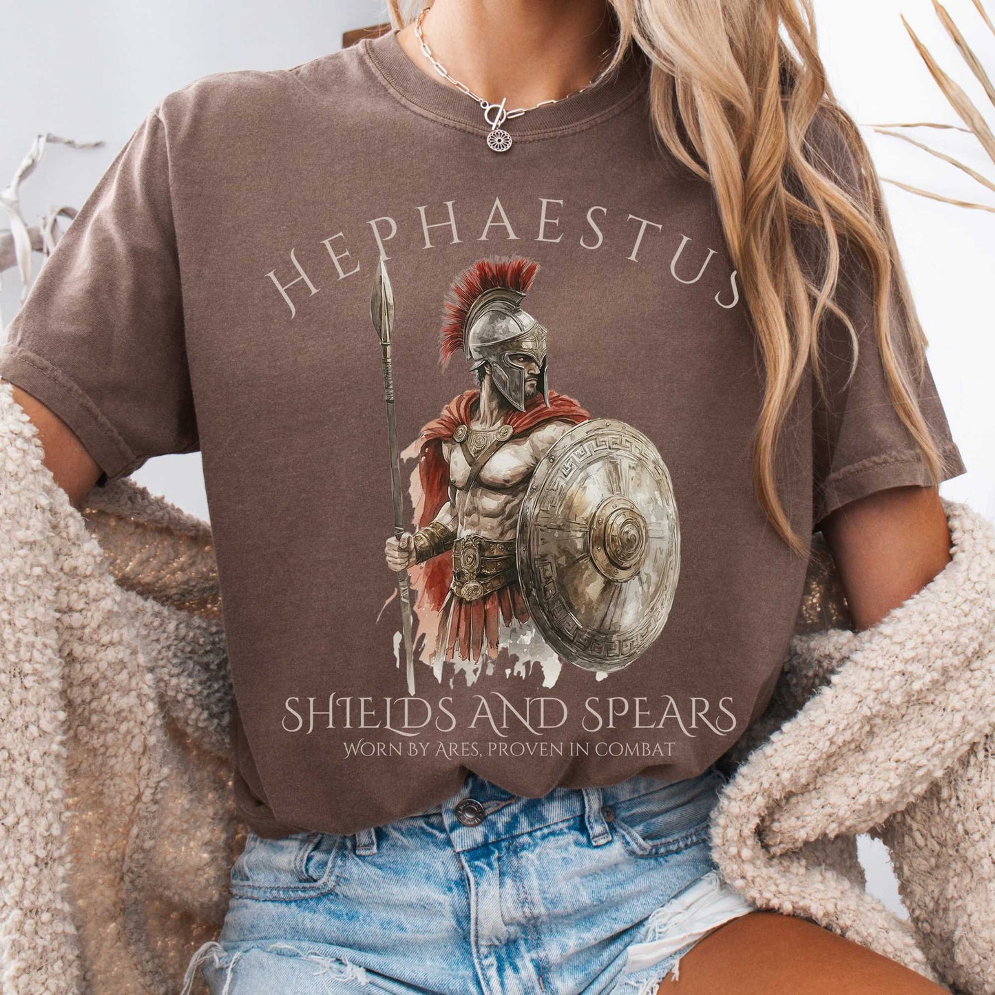 T-Shirt Espresso / S Hephaestus Shields And Spears Tee The Mystic Eden