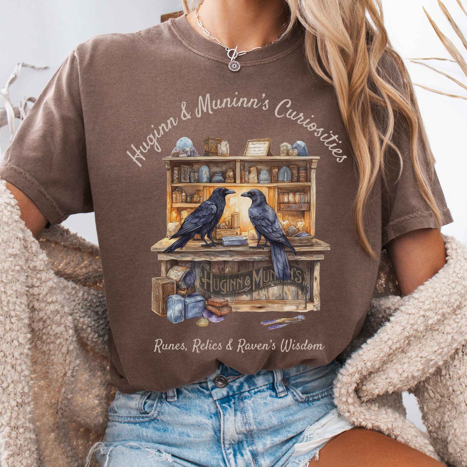 T-Shirt Espresso / S Huginn and Muninn's Curiosities Norse Gods Shirt The Mystic Eden