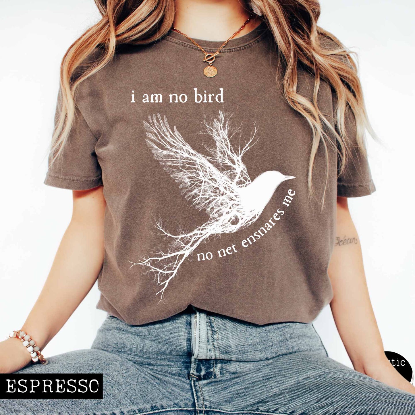 T-Shirt Espresso / S I am no bird Jane Eyre Charlotte Brontë Shirt The Mystic Eden