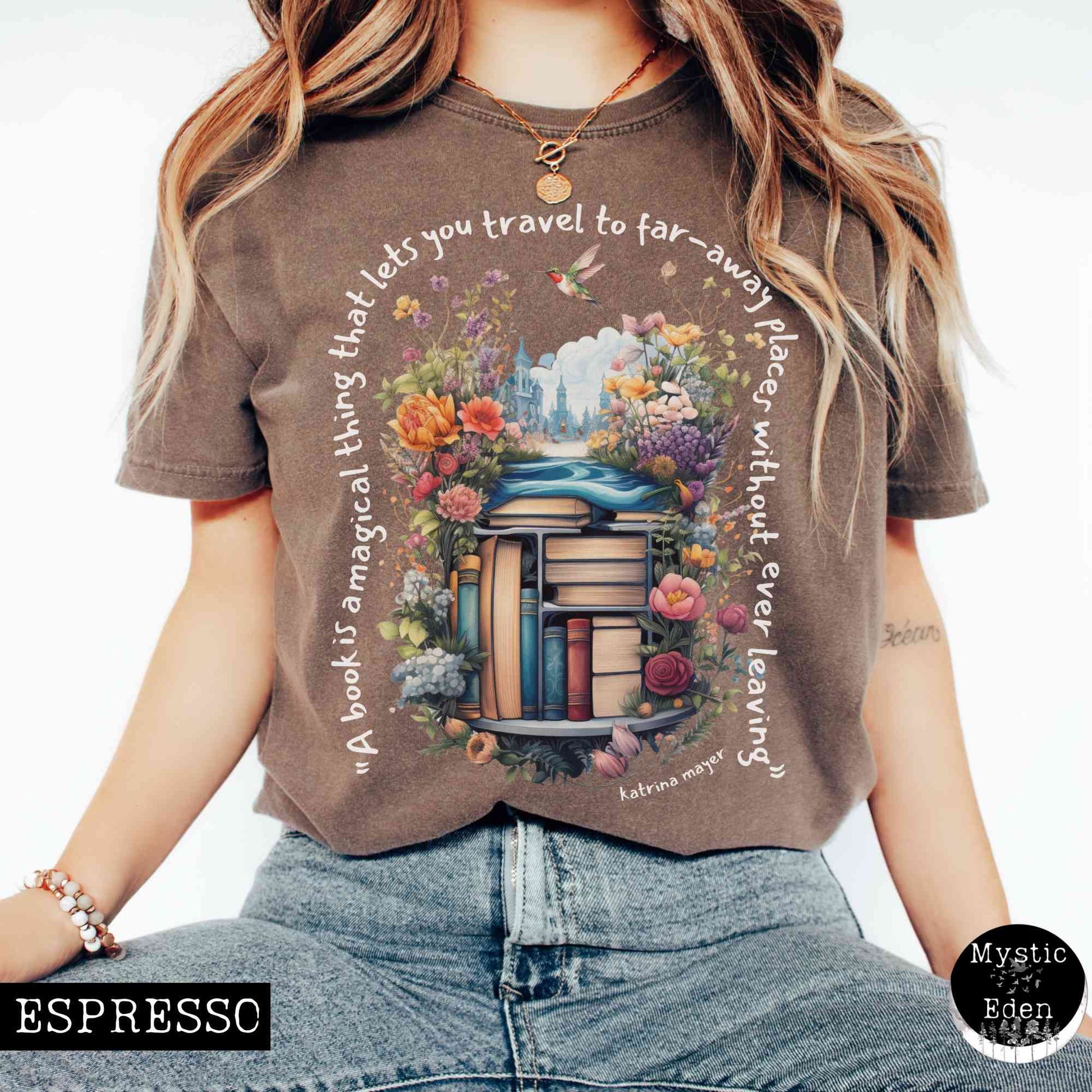 T-Shirt Espresso / S Magical book shirt comfort colors The Mystic Eden