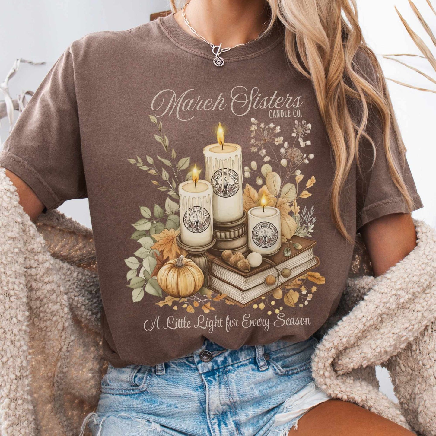 T-Shirt Espresso / S March Sisters Candle Co Little Women Shirt The Mystic Eden