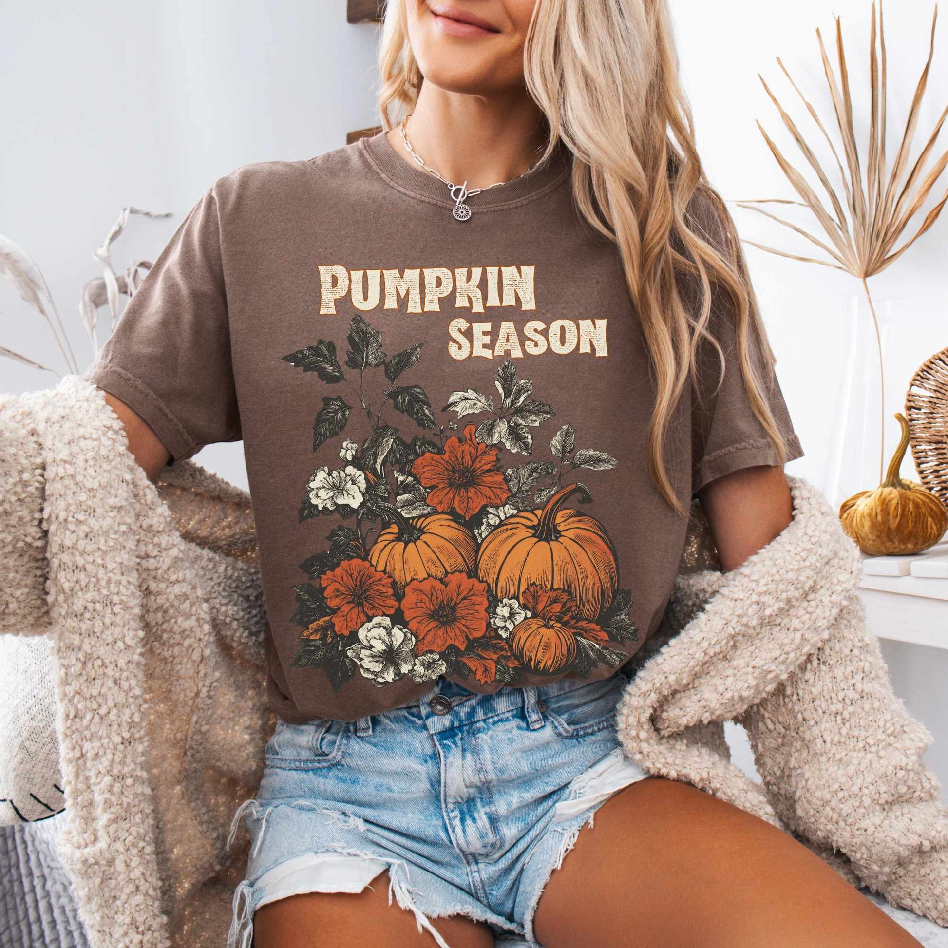 T-Shirt Espresso / S Pumpkin Season Cottagecore Fall Tee The Mystic Eden