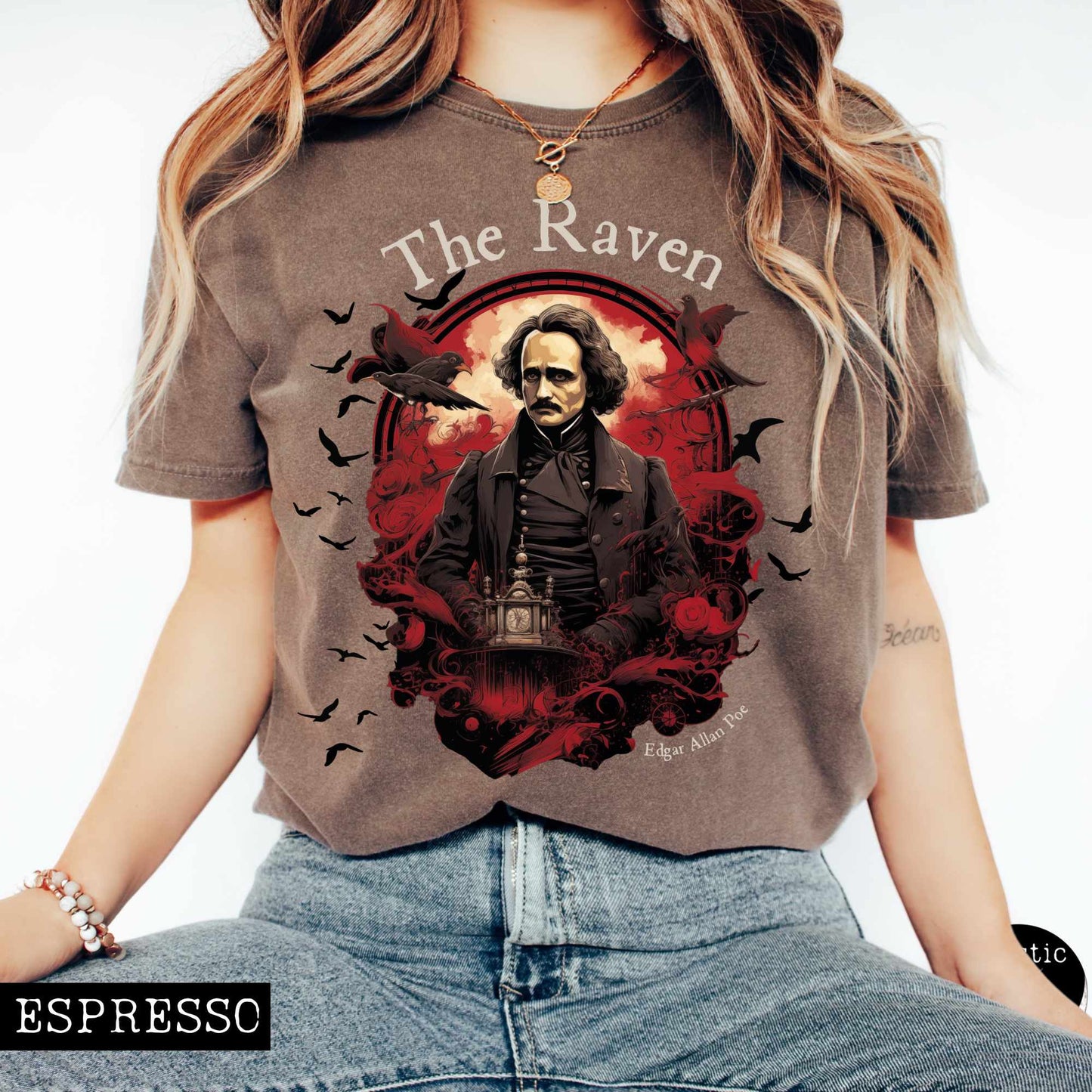 T-Shirt Espresso / S The Raven Edgar Allan Poe Shirt The Mystic Eden