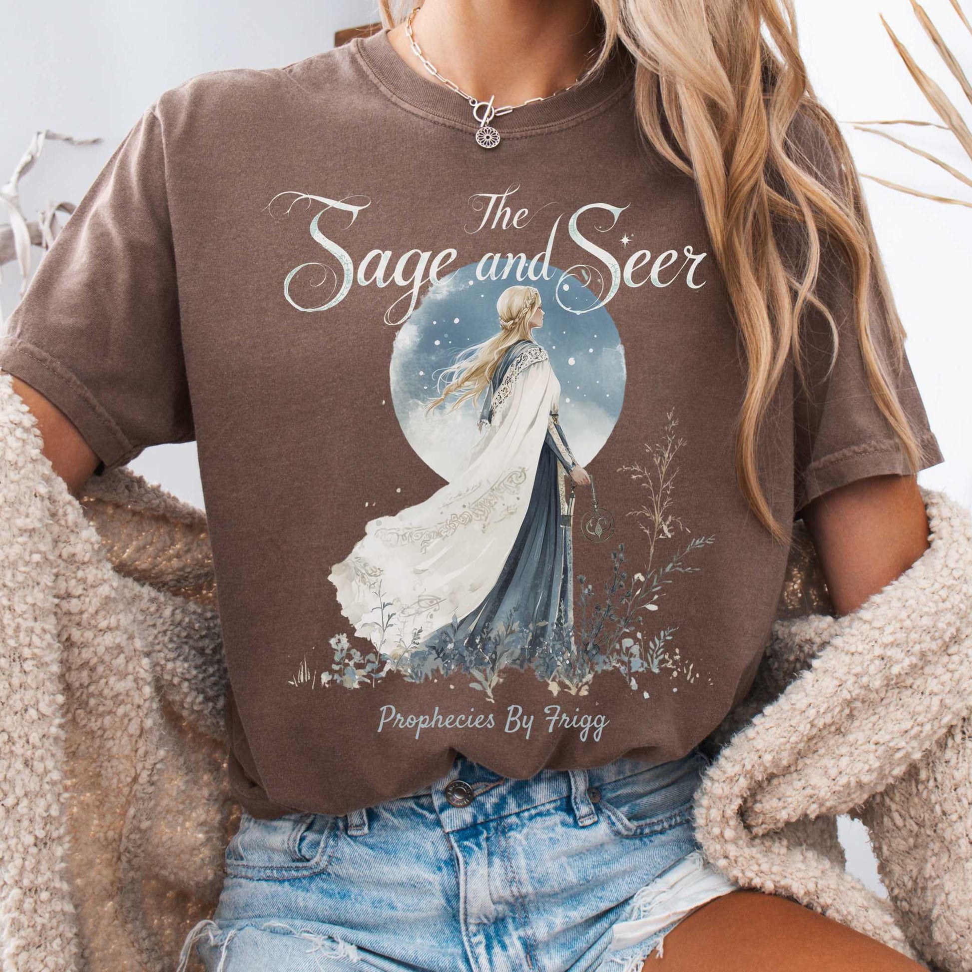 T-Shirt Espresso / S The Sage and Seer Prophecies by Frigg Norse Goddess Shirt The Mystic Eden