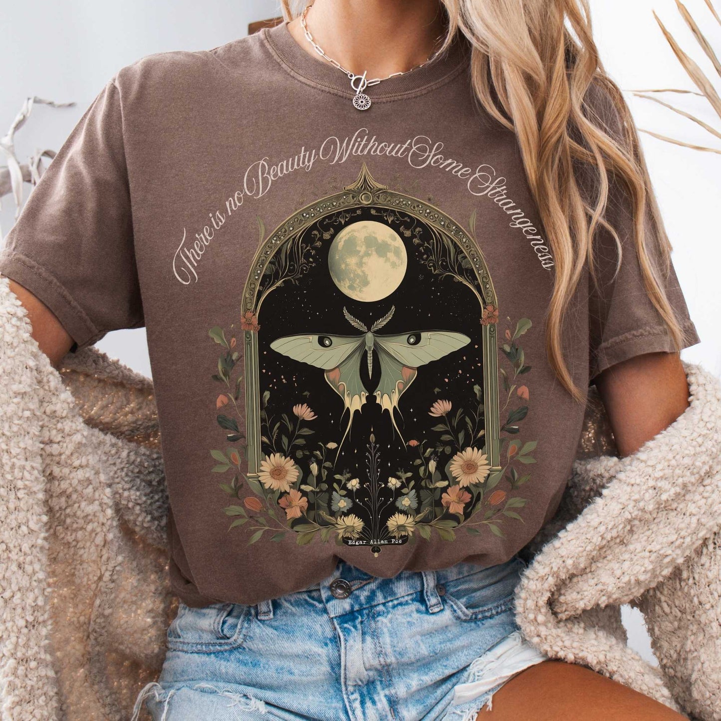 T-Shirt Espresso / S There is no Beauty Without Some Strangeness Edgar Allan Poe Shirt The Mystic Eden