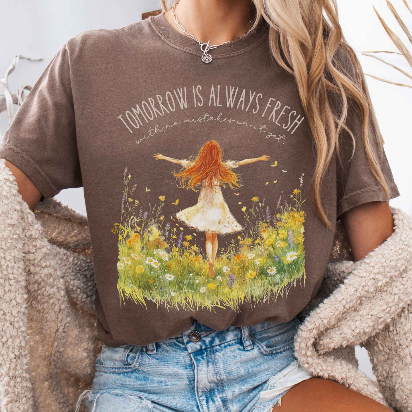 T-Shirt Espresso / S Tomorrow is Always Fresh With No Mistakes Anne of Green Gables Shirt The Mystic Eden