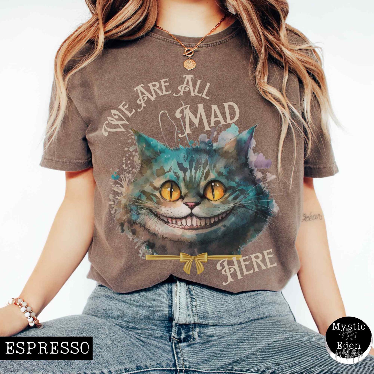 T-Shirt Espresso / S Vintage Cheshire Cat Alice in Wonderland T-Shirt The Mystic Eden