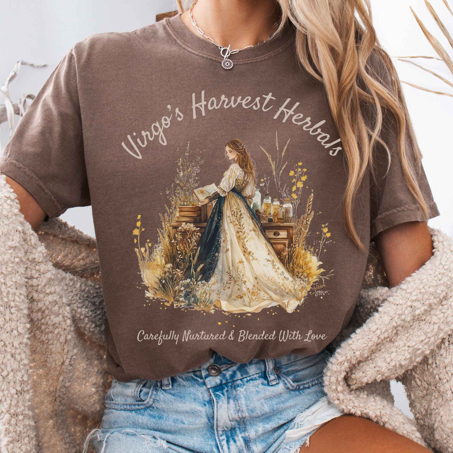 T-Shirt Espresso / S Virgo's Harvest Herbals Zodiac Shirt The Mystic Eden