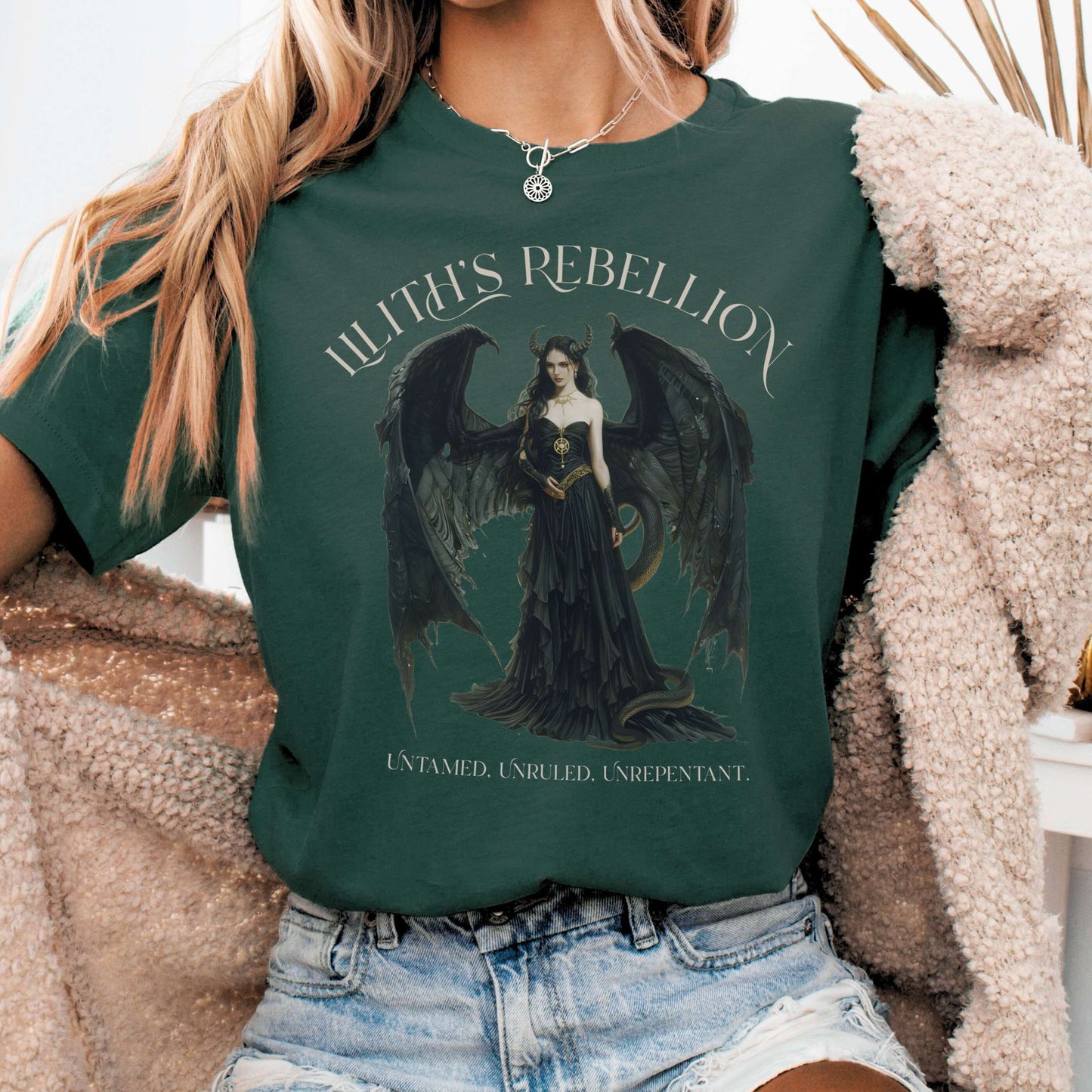 T-Shirt Forest / S Lilith's Rebellion Bella + Canvas Tee – Dark Divine Feminine Tee The Mystic Eden