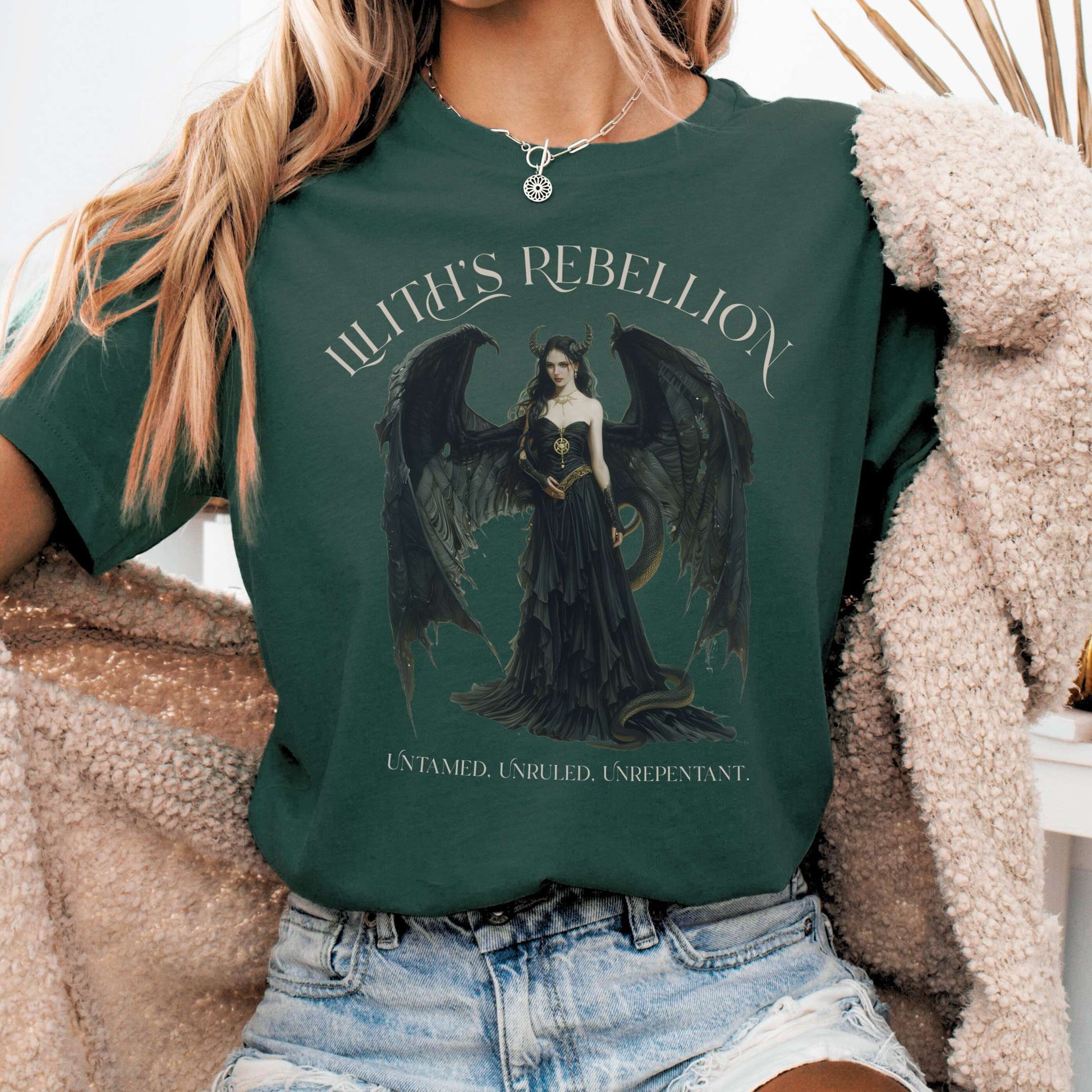 T-Shirt Forest / S Lilith's Rebellion Bella + Canvas Tee – Dark Divine Feminine Tee The Mystic Eden