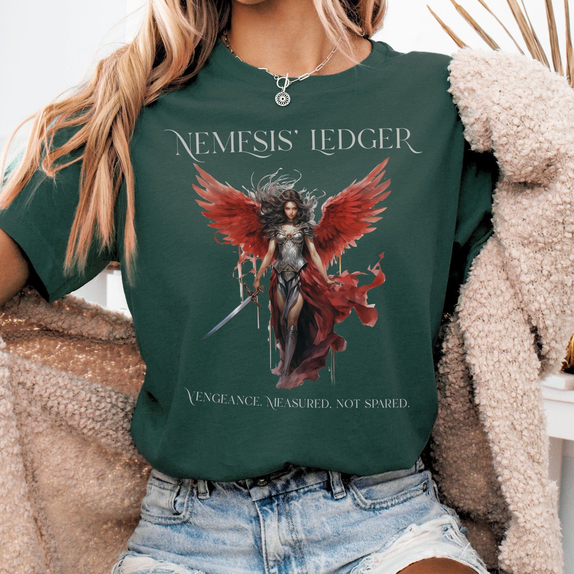 T-Shirt Forest / S Nemesis' Ledger Bella + Canvas Tee – Goddess of Justice Tee The Mystic Eden