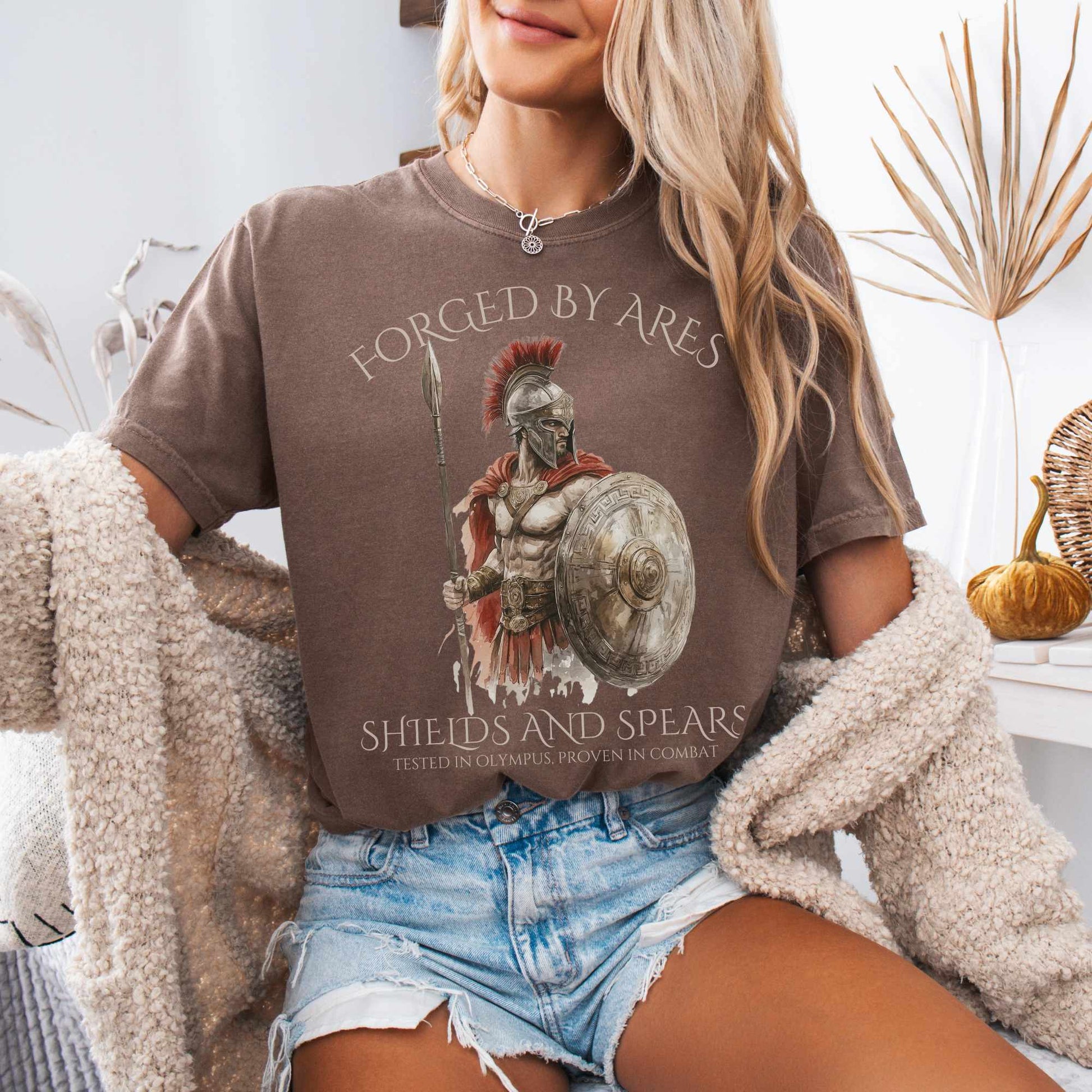 T-Shirt Forged By Ares Shields And Spears Tee The Mystic Eden