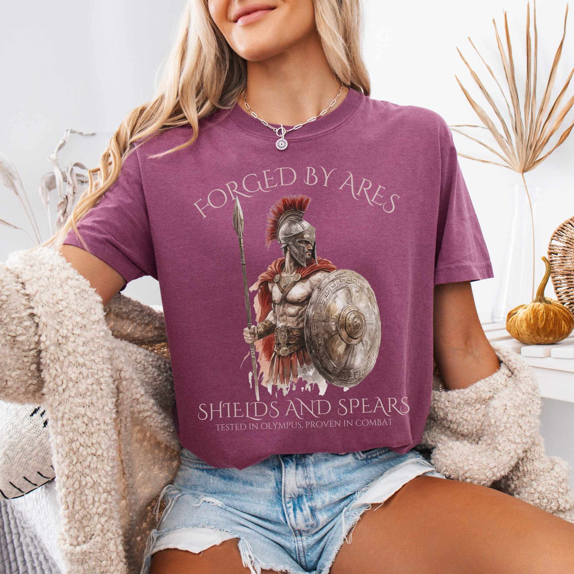 T-Shirt Forged By Ares Shields And Spears Tee The Mystic Eden