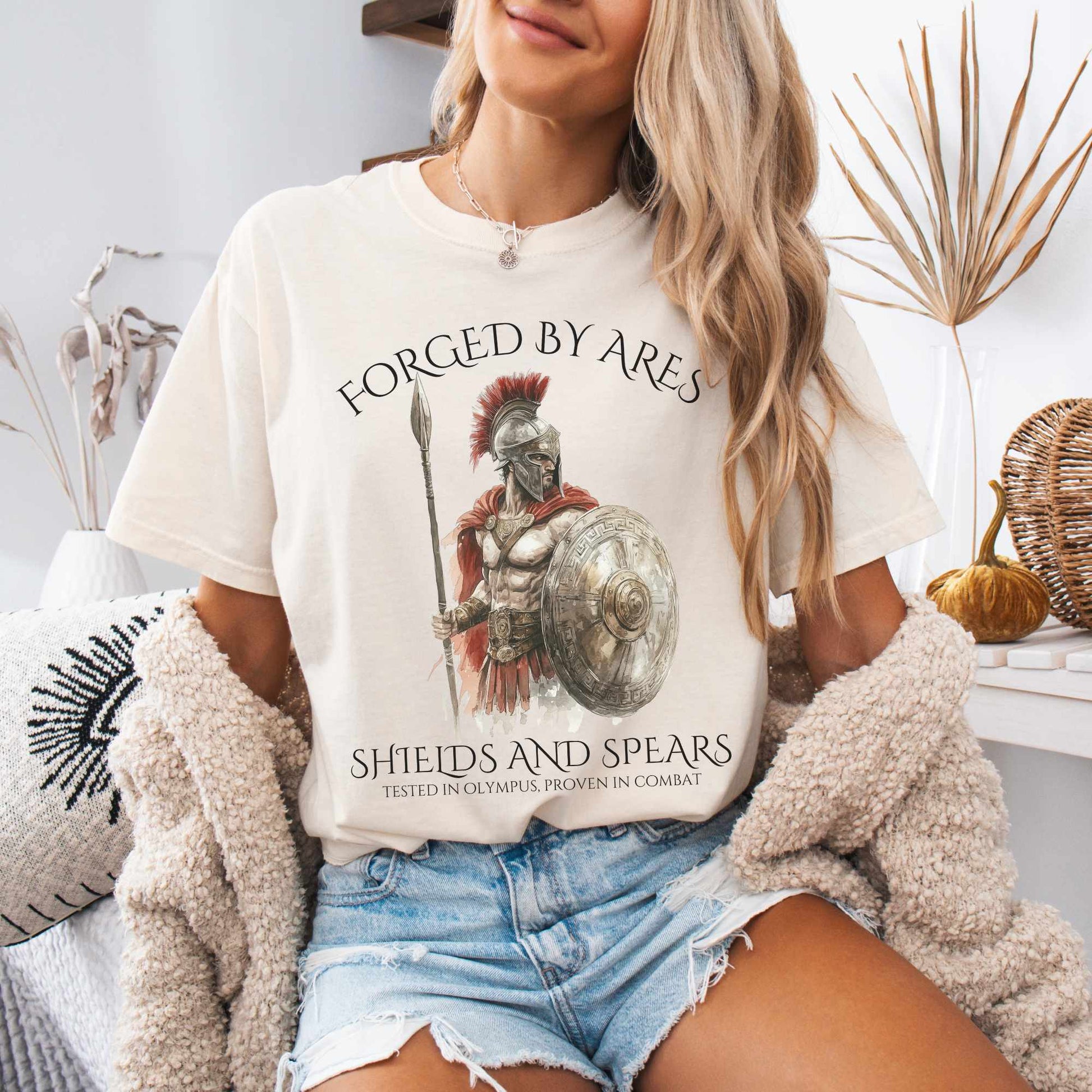 T-Shirt Forged By Ares Shields And Spears Tee The Mystic Eden