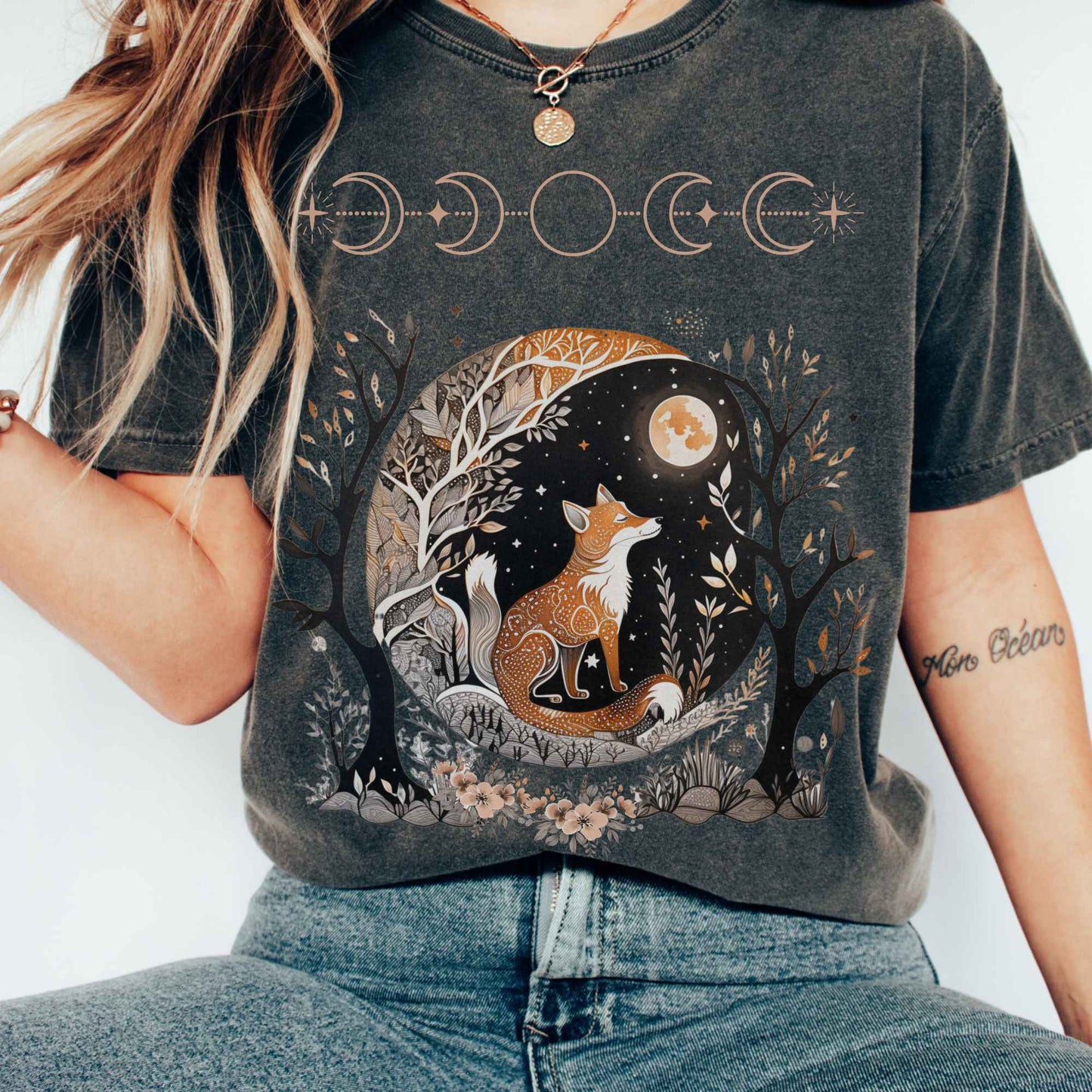 T-Shirt Fox goblincore shirt witchy whimsigoth t-shirt The Mystic Eden