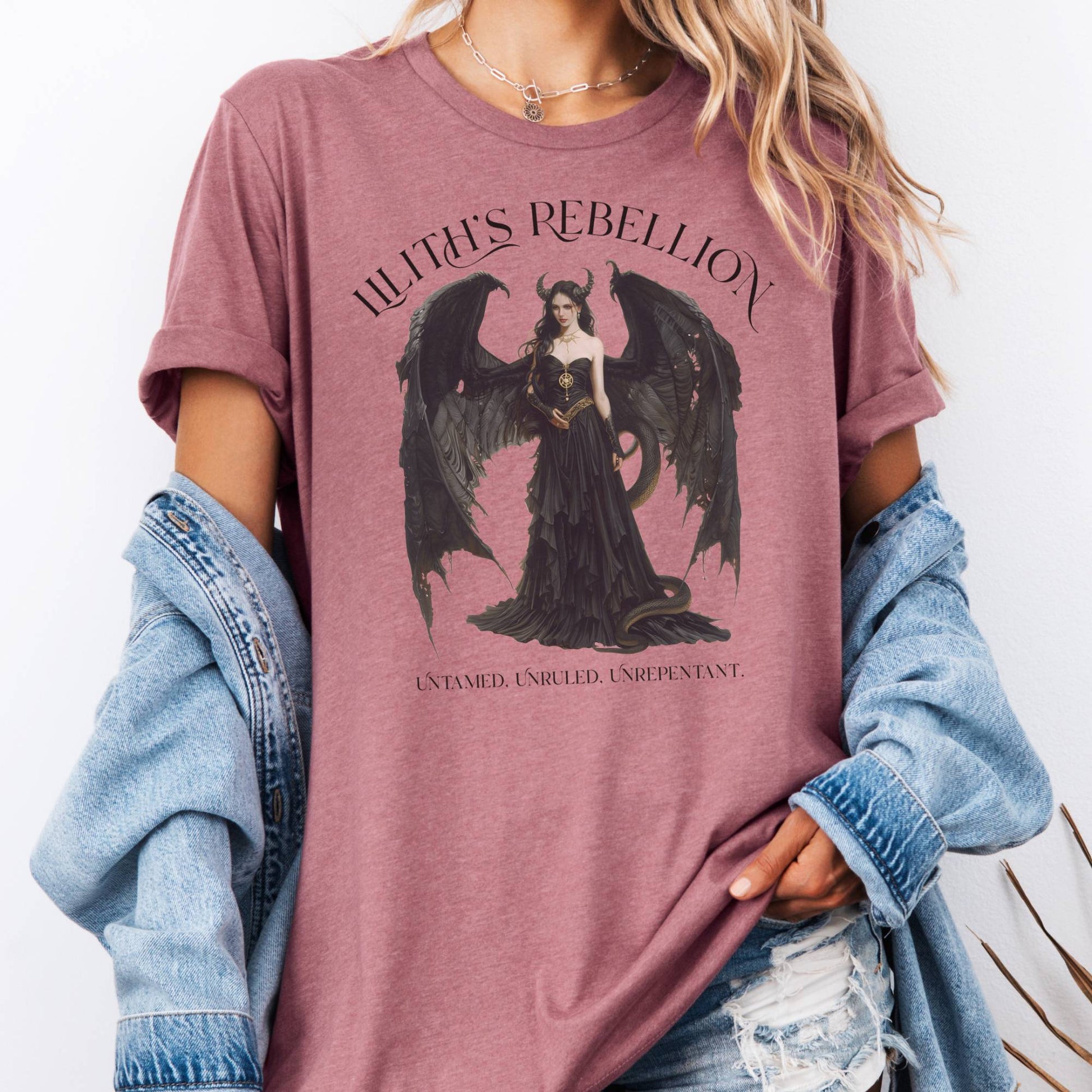T-Shirt Heather Mauve / S Lilith's Rebellion Bella + Canvas Tee – Dark Divine Feminine Tee The Mystic Eden
