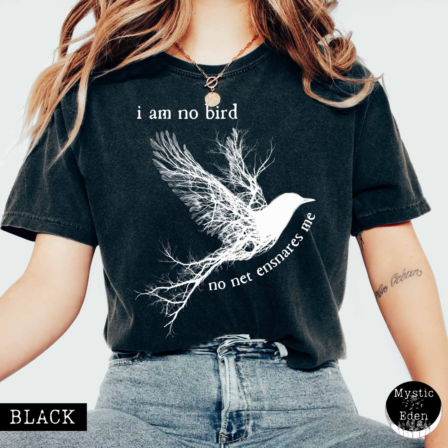 T-Shirt I am no bird Jane Eyre Charlotte Brontë Shirt The Mystic Eden