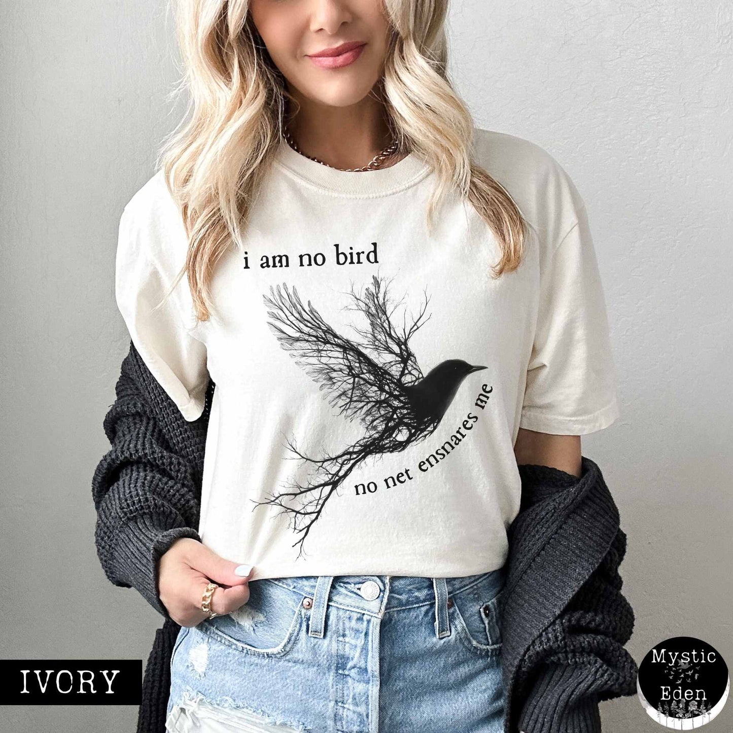 T-Shirt I am no bird Jane Eyre Charlotte Brontë Shirt The Mystic Eden