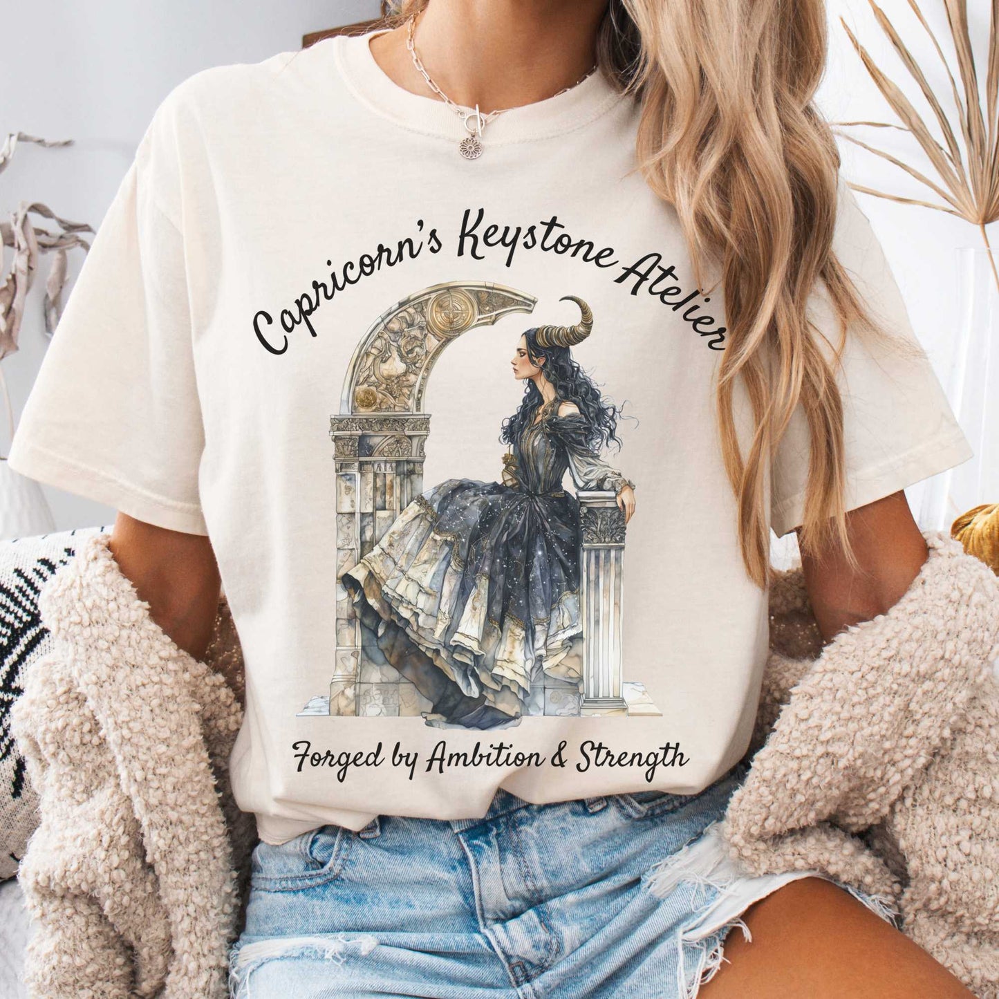 T-Shirt Ivory / S Capricorn's Keystone Ateliers Zodiac Shirt The Mystic Eden