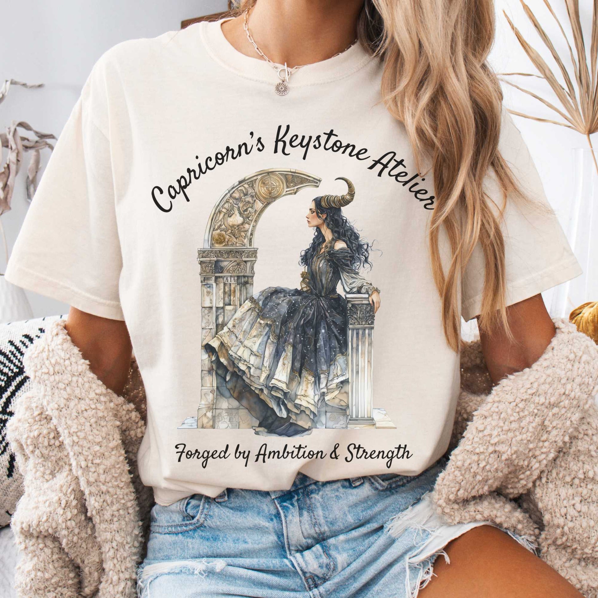 T-Shirt Ivory / S Capricorn's Keystone Ateliers Zodiac Shirt The Mystic Eden