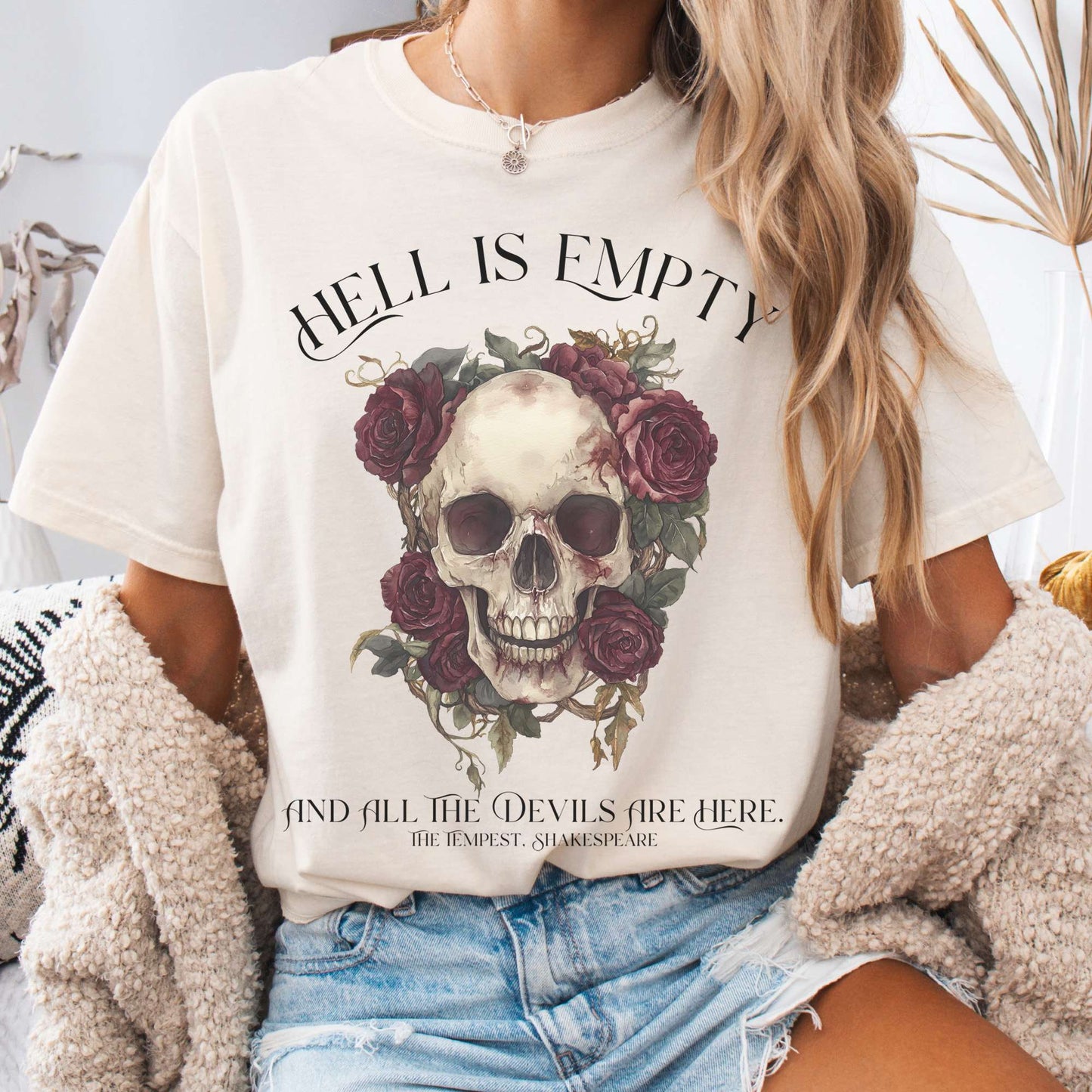 T-Shirt Ivory / S Hell Is Empty And All The Devils Are Here Shakespeare Shirt The Mystic Eden