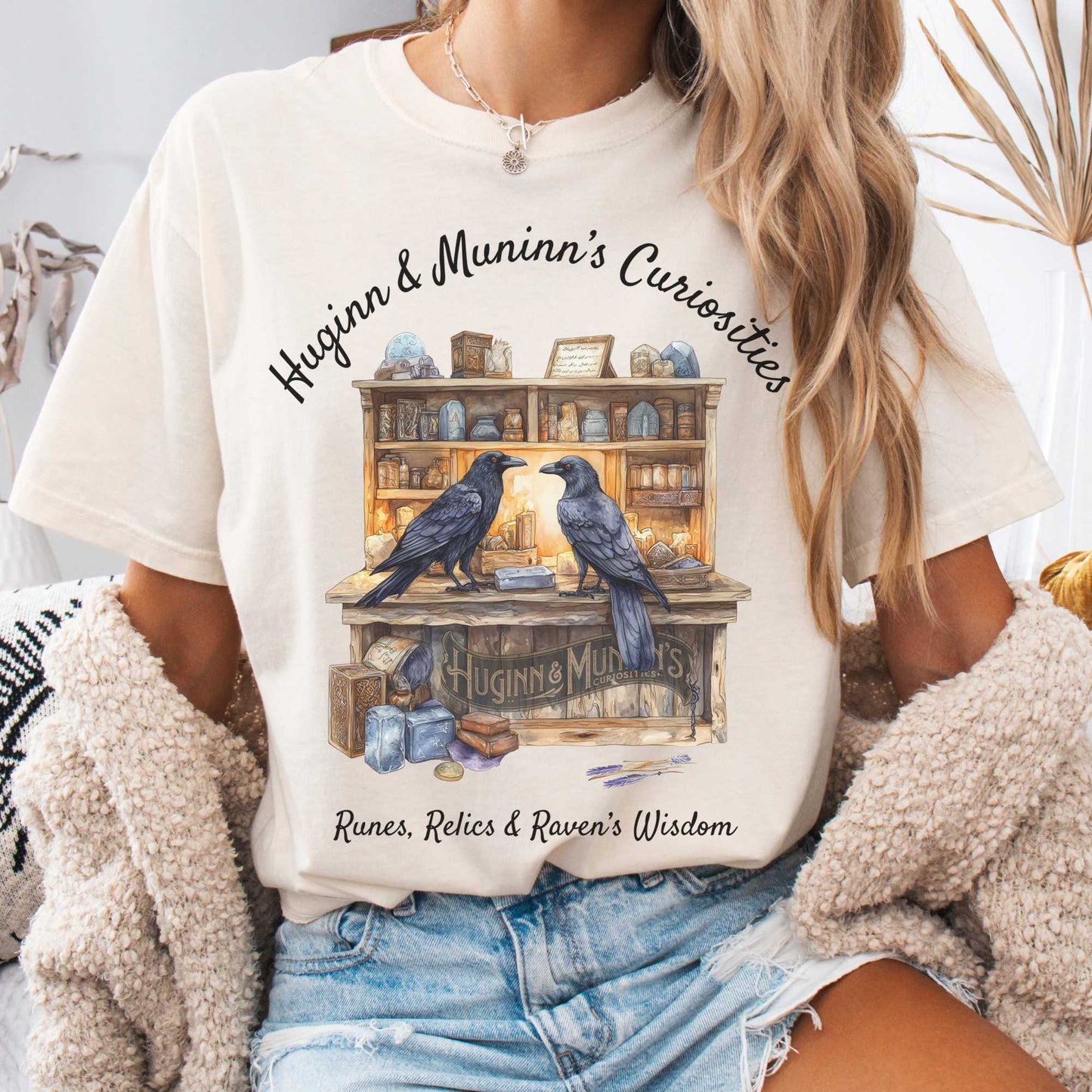 T-Shirt Ivory / S Huginn and Muninn's Curiosities Norse Gods Shirt The Mystic Eden