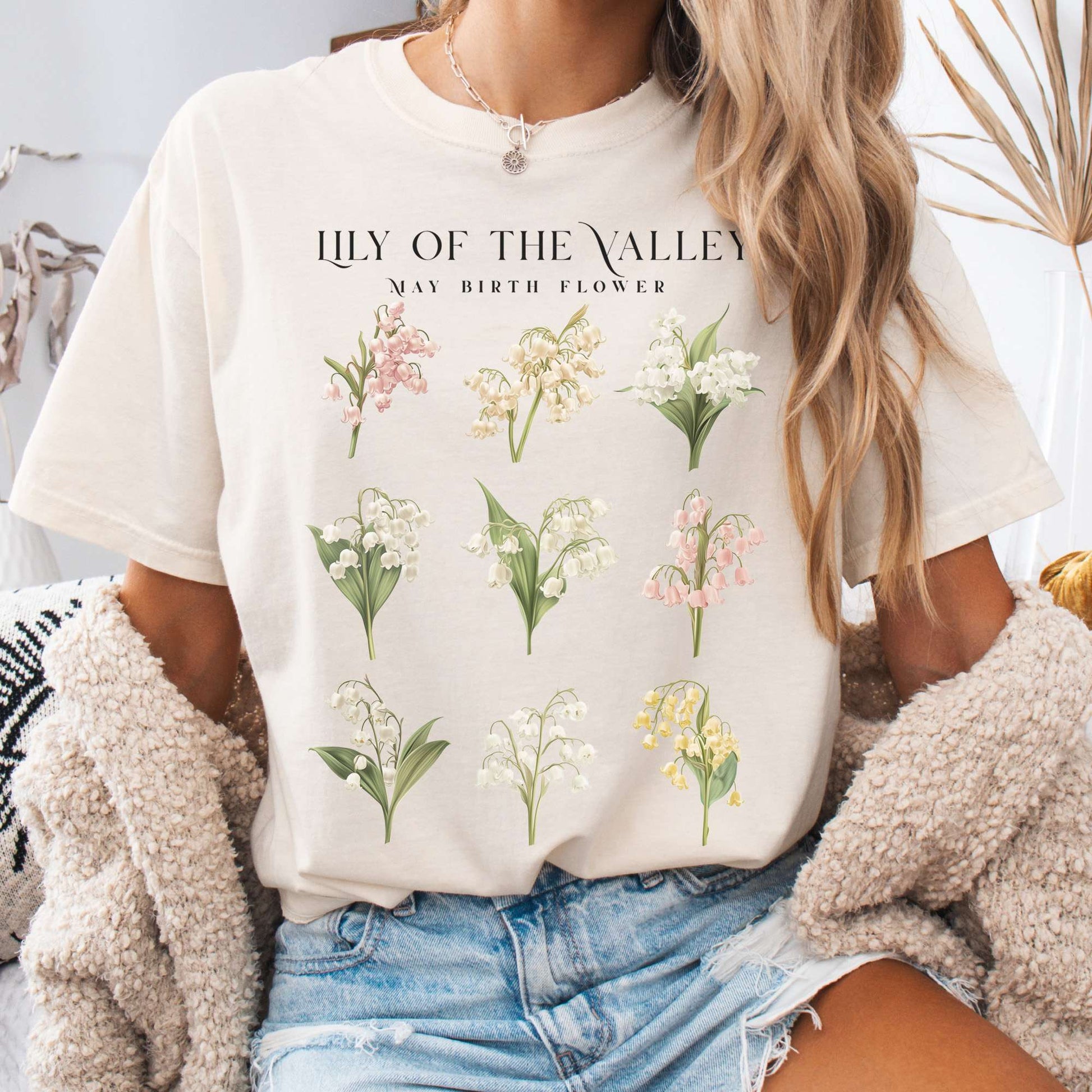 T-Shirt Ivory / S Lily of the Valley May Birth Month Flower Shirt The Mystic Eden