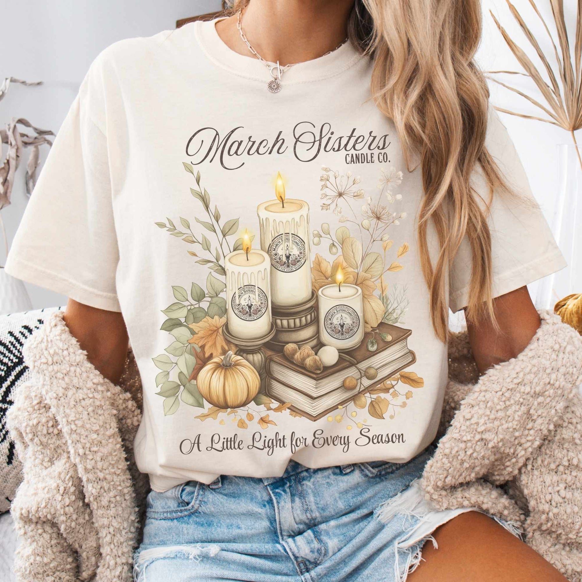 T-Shirt Ivory / S March Sisters Candle Co Little Women Shirt The Mystic Eden
