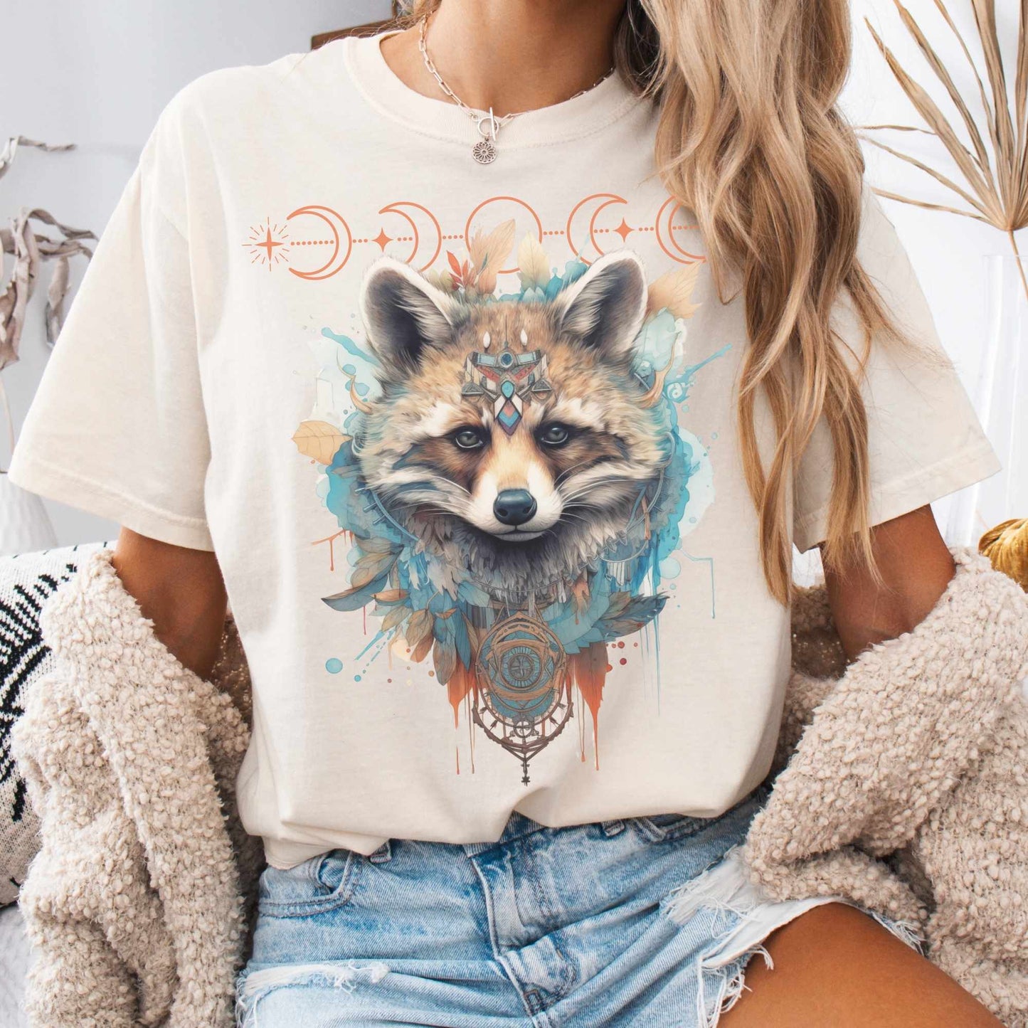 T-Shirt Ivory / S Mystical Raccoon Shirt The Mystic Eden