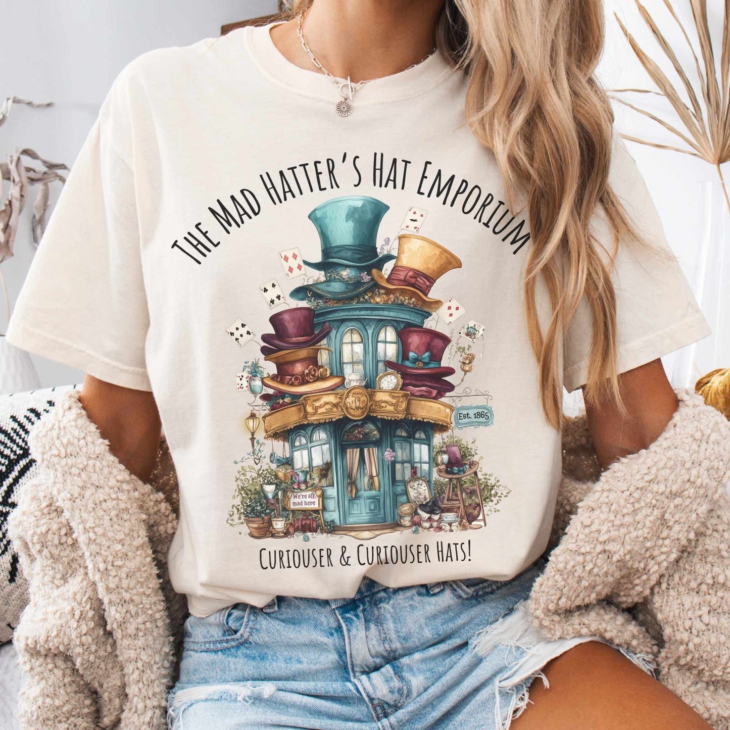 T-Shirt Ivory / S The Mad Hatter's Hat Emporium Shirt The Mystic Eden