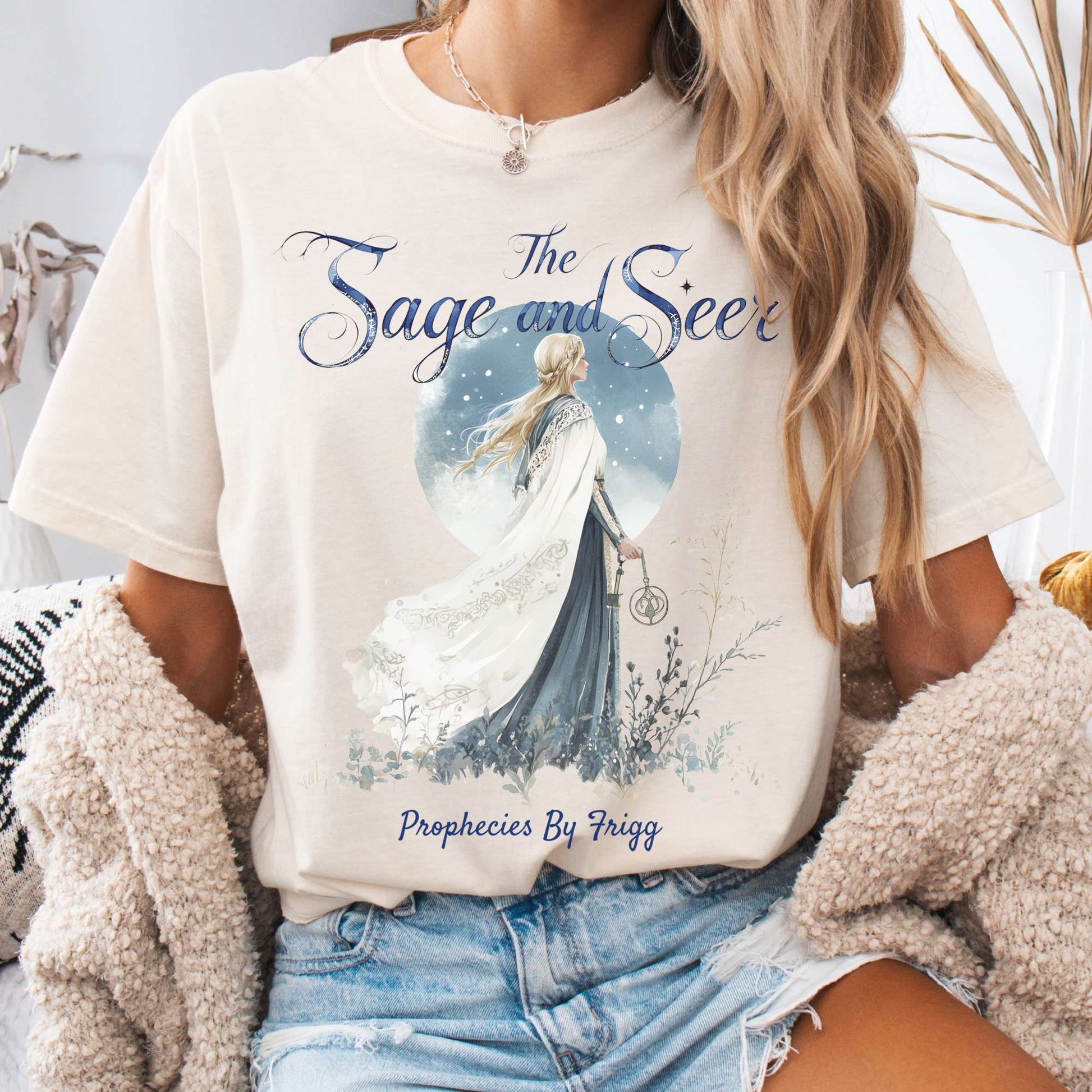 T-Shirt Ivory / S The Sage and Seer Prophecies by Frigg Norse Goddess Shirt The Mystic Eden
