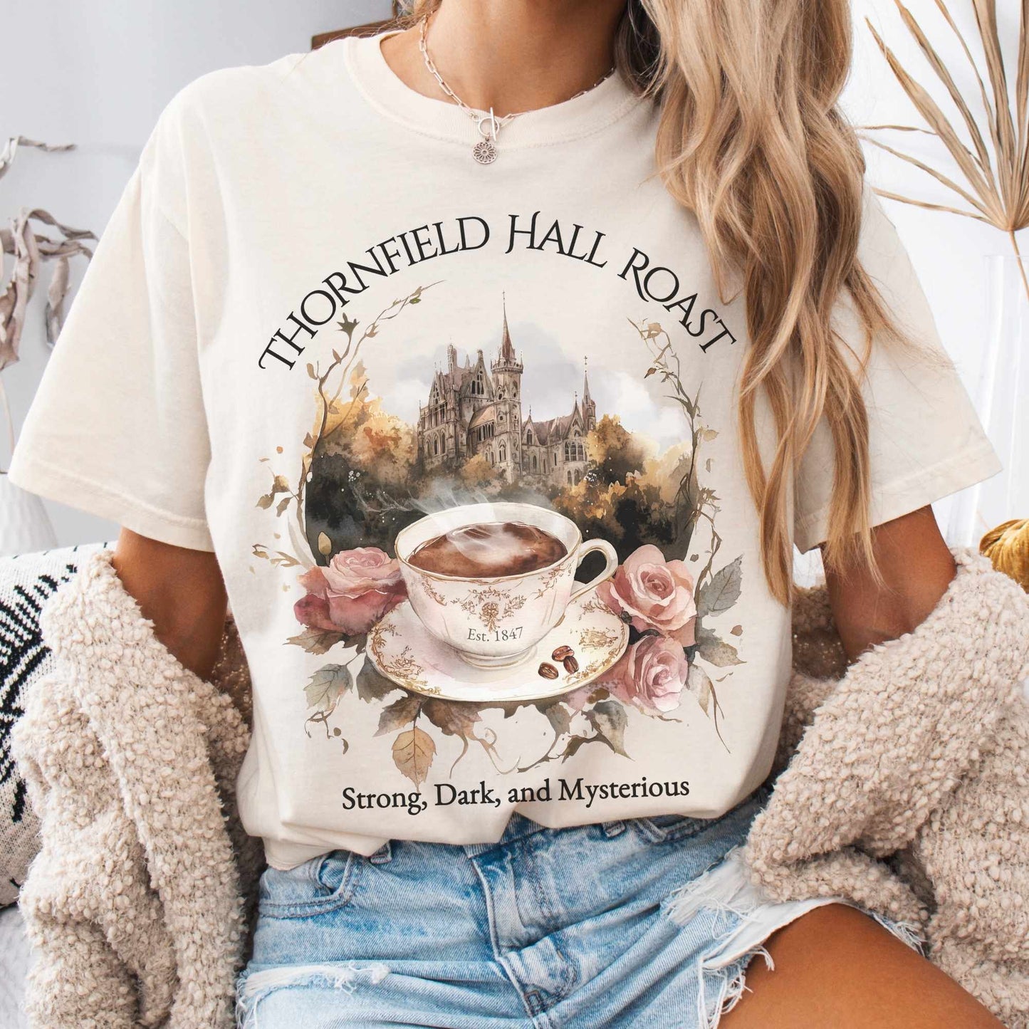 T-Shirt Ivory / S Thornfield Hall Roast Jane Eyre Charlotte Brontë Tee The Mystic Eden