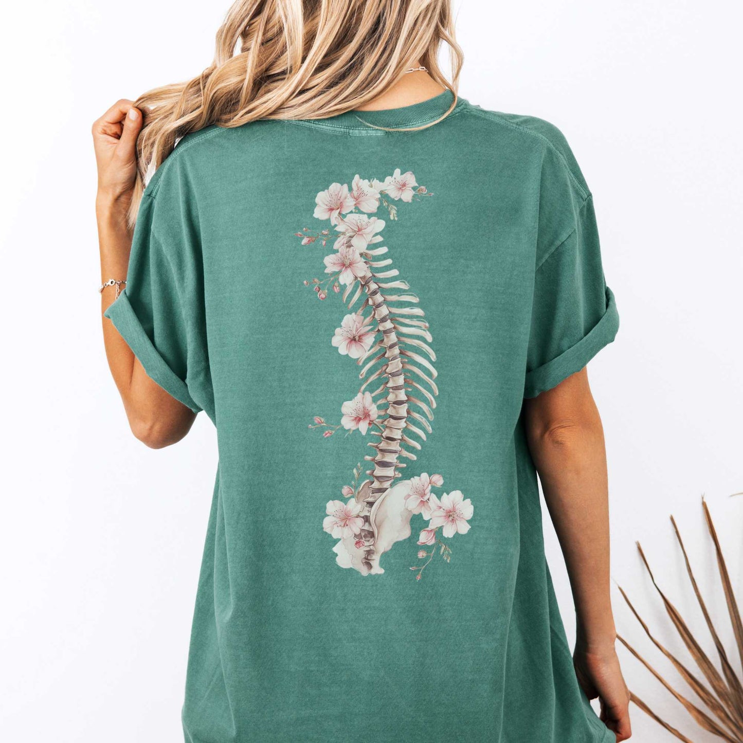 T-Shirt Light Green / S Blossom Backbone Shirt The Mystic Eden