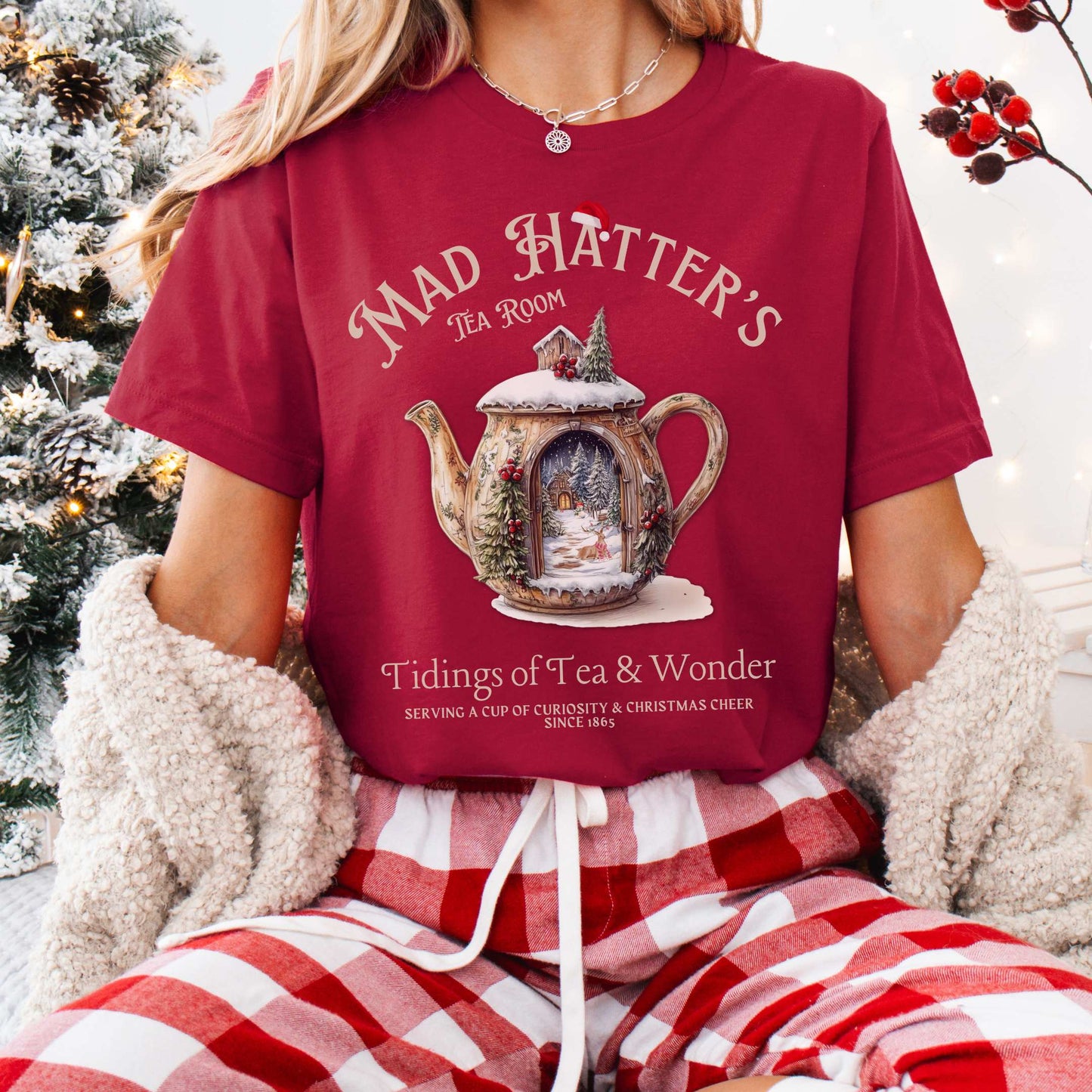 T-Shirt Mad Hatter's Tea Room Christmas Edition Tee The Mystic Eden