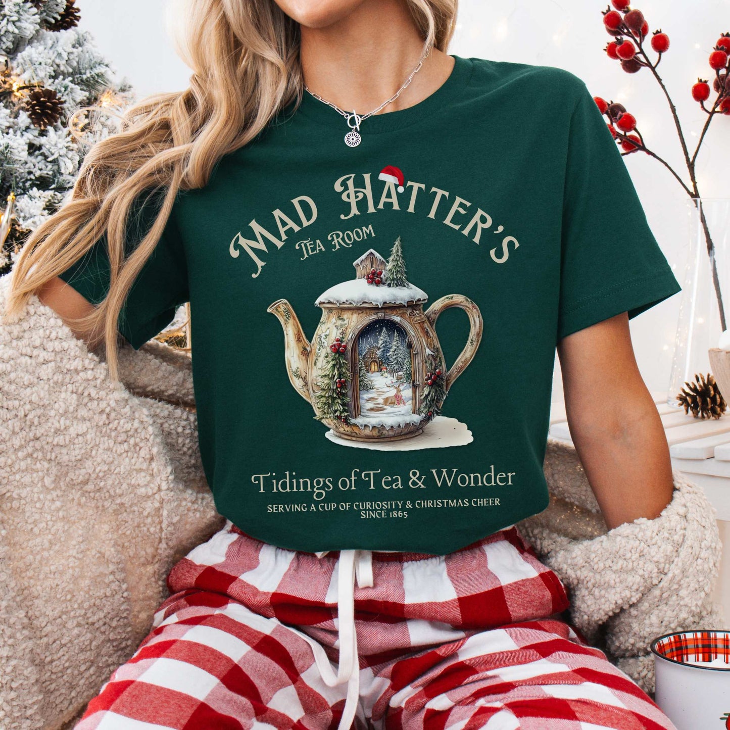 T-Shirt Mad Hatter's Tea Room Christmas Edition Tee The Mystic Eden