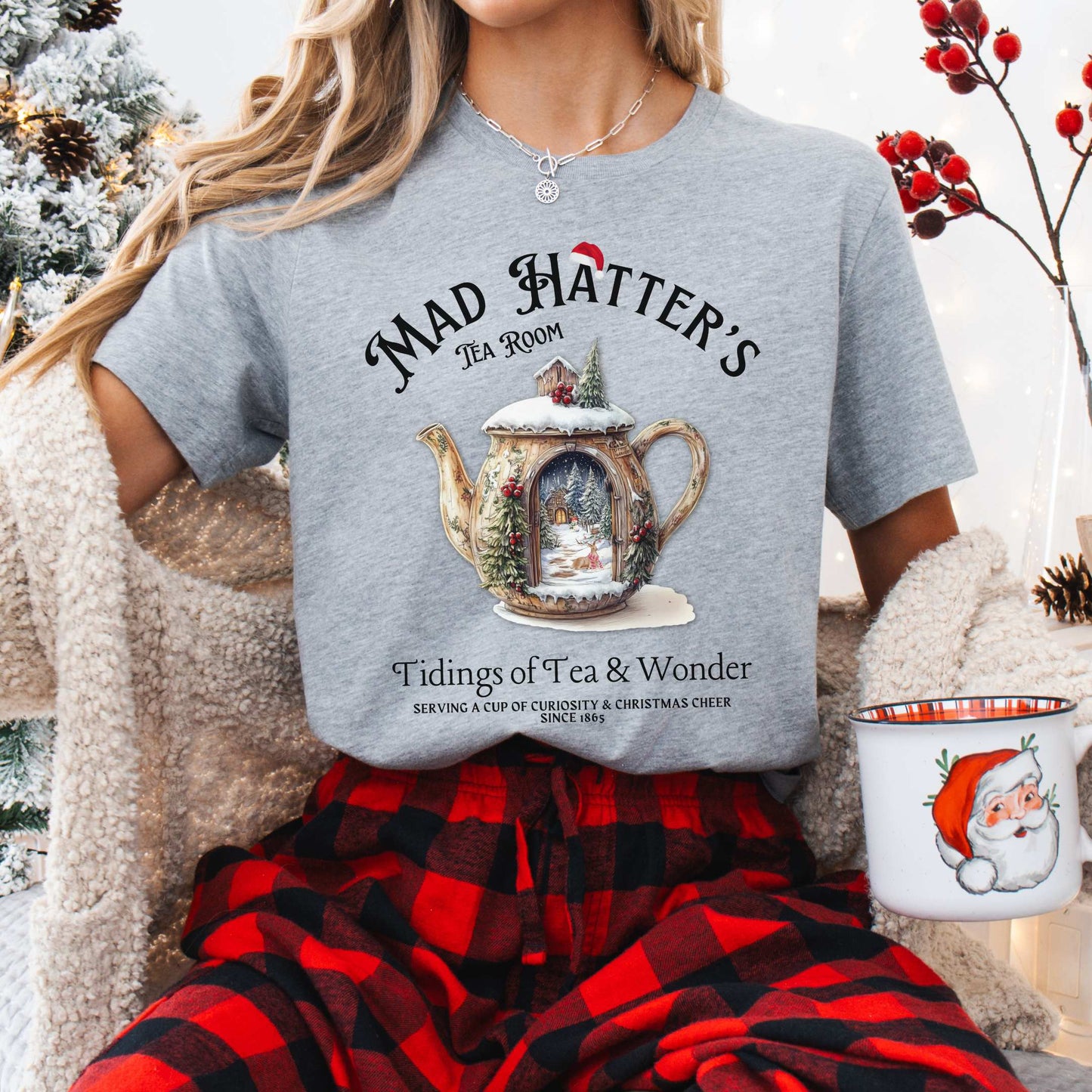 T-Shirt Mad Hatter's Tea Room Christmas Edition Tee The Mystic Eden